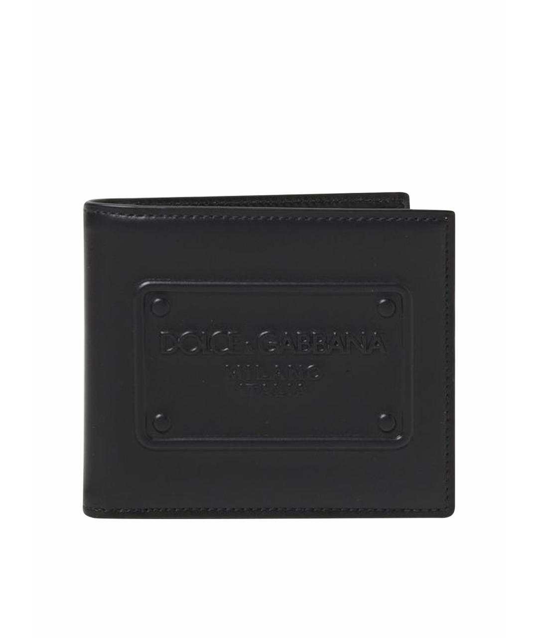 DOLCE&GABBANA Черный кожаный кошелек, фото 1