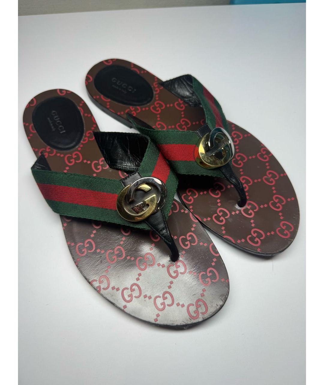 GUCCI Кожаные шлепанцы, фото 6