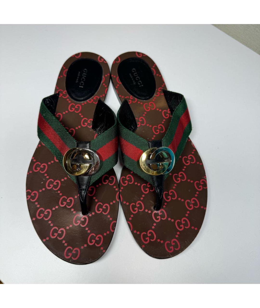 GUCCI Кожаные шлепанцы, фото 2