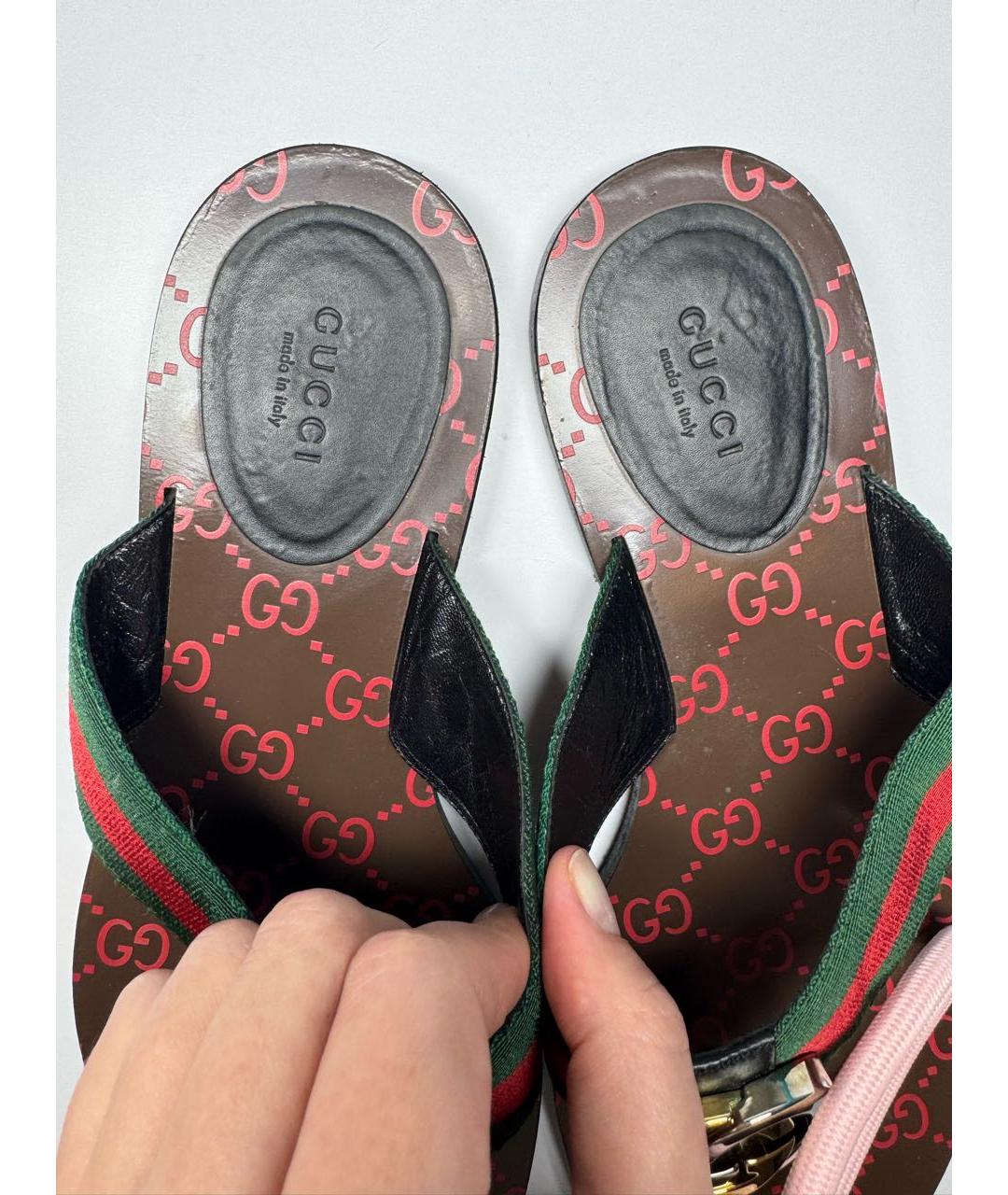 GUCCI Кожаные шлепанцы, фото 3