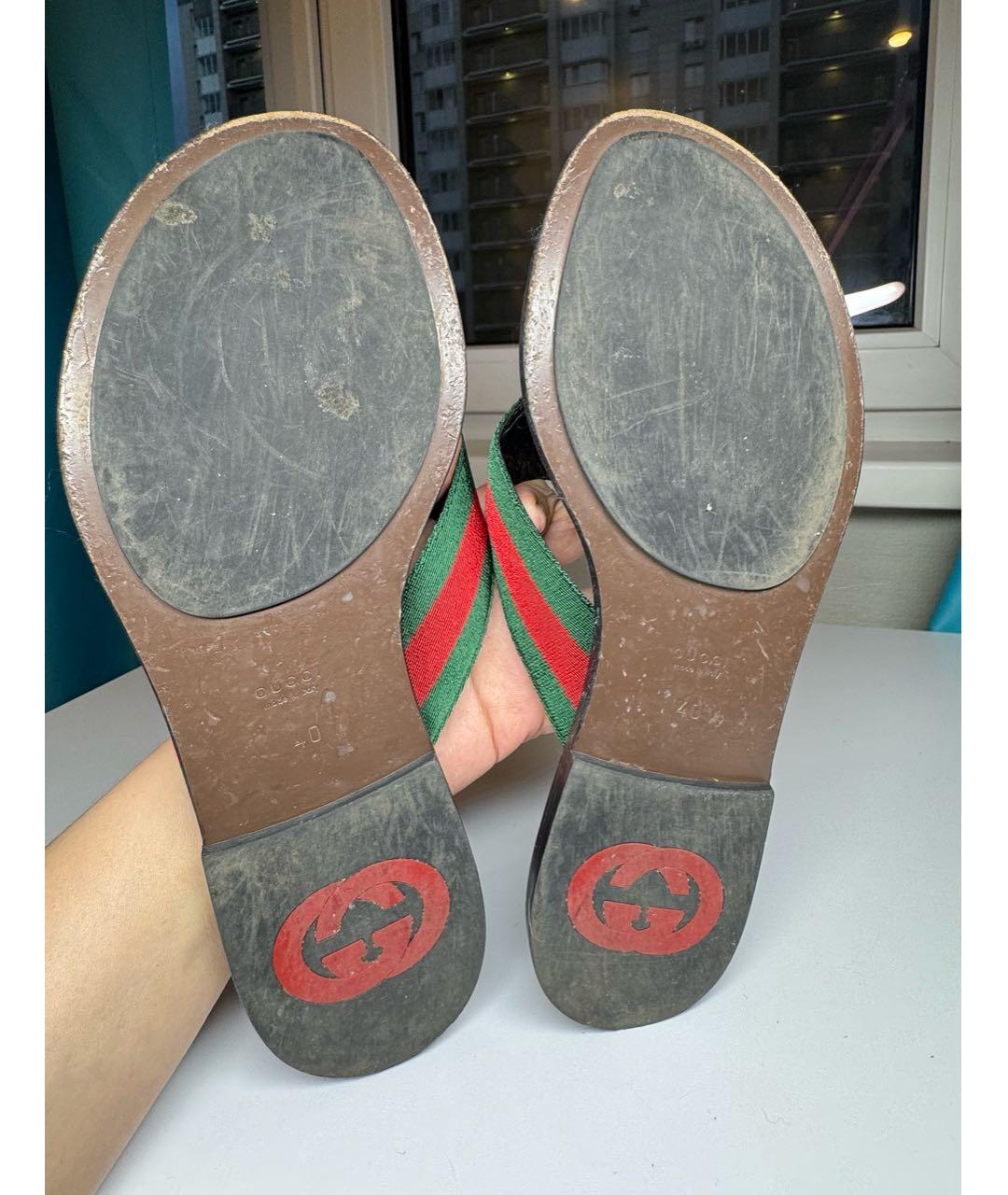 GUCCI Кожаные шлепанцы, фото 8