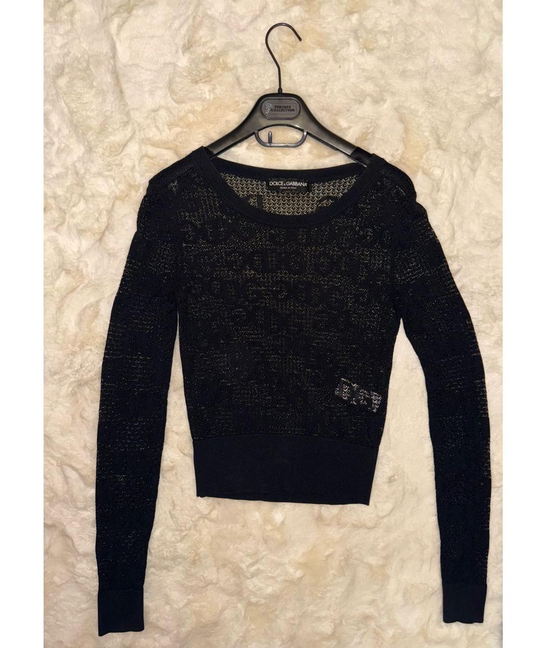 DOLCE&GABBANA Черный вискозный джемпер / свитер, фото 6
