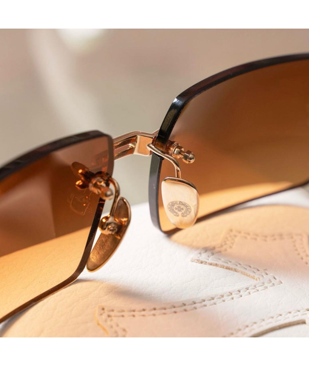 CHROME HEARTS Оранжевое металлические солнцезащитные очки, фото 3