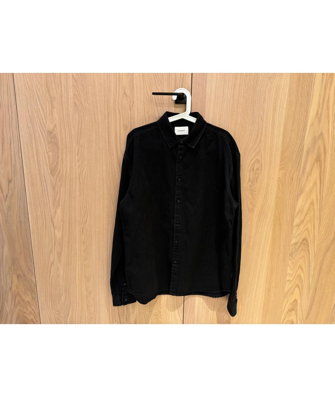 SAINT LAURENT Черная хлопковая кэжуал рубашка, фото 5