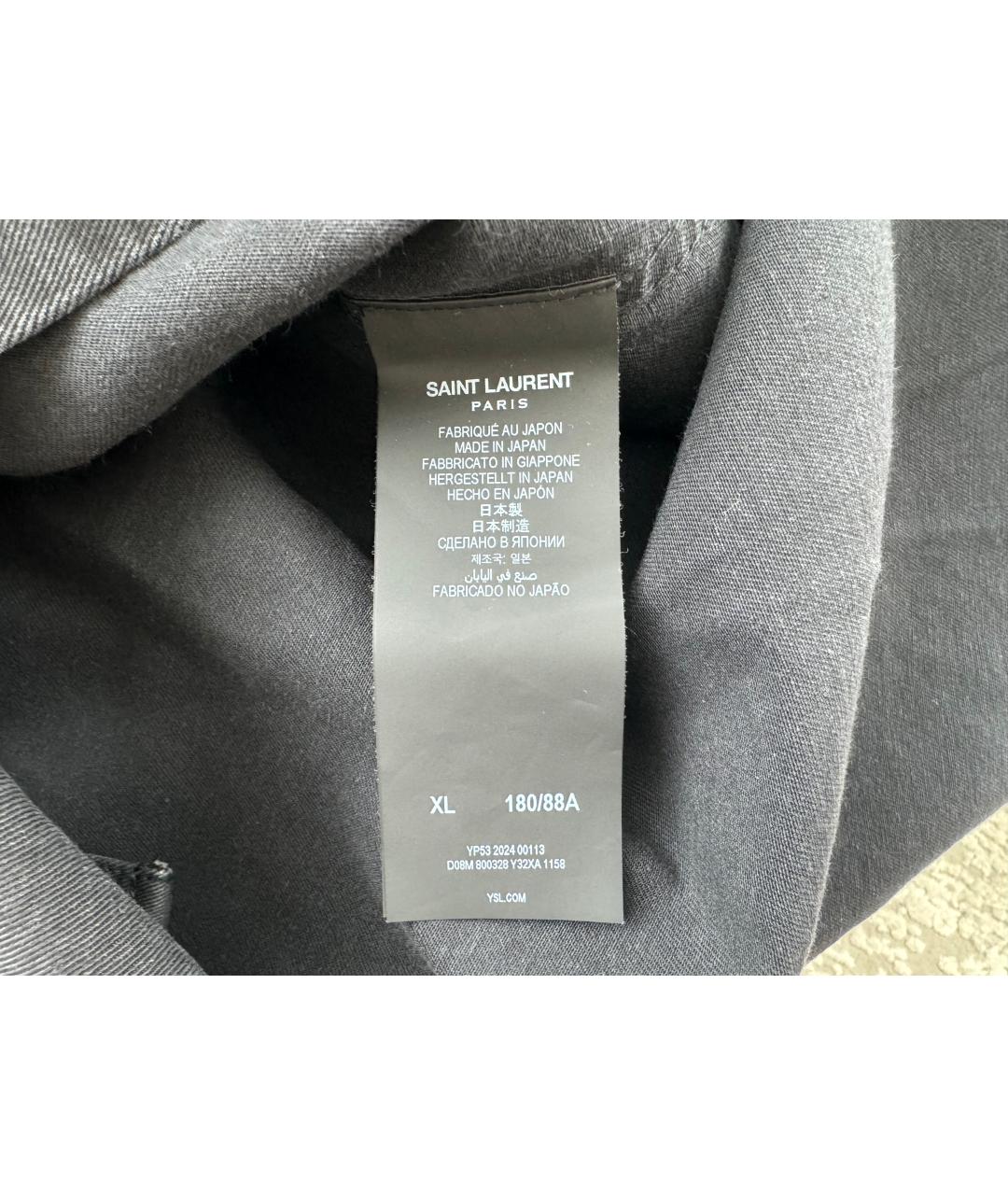 SAINT LAURENT Черная хлопковая кэжуал рубашка, фото 9