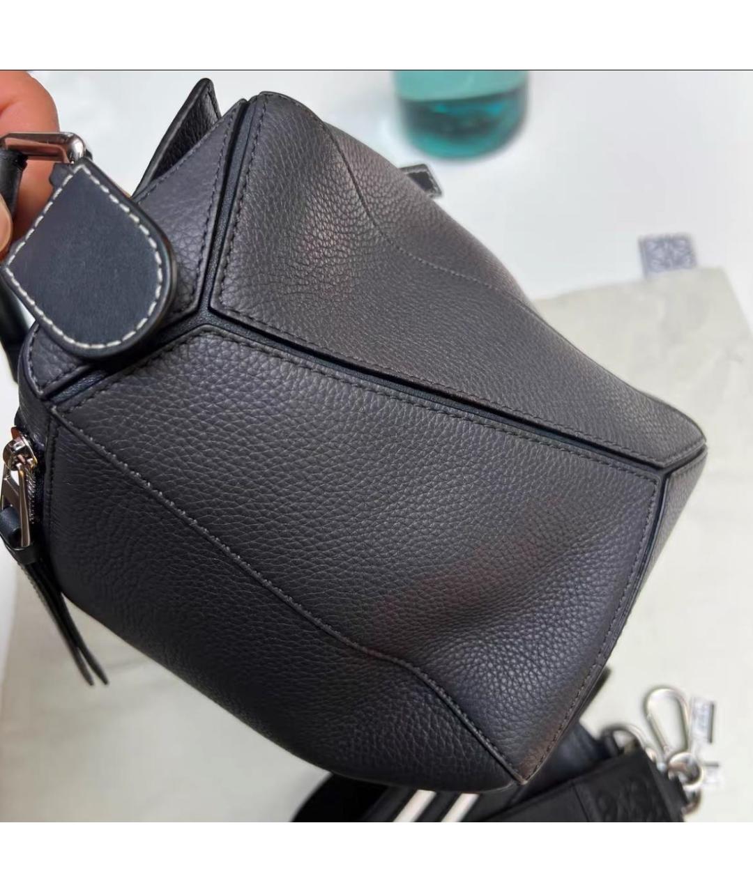 LOEWE Серая кожаная сумка тоут, фото 7