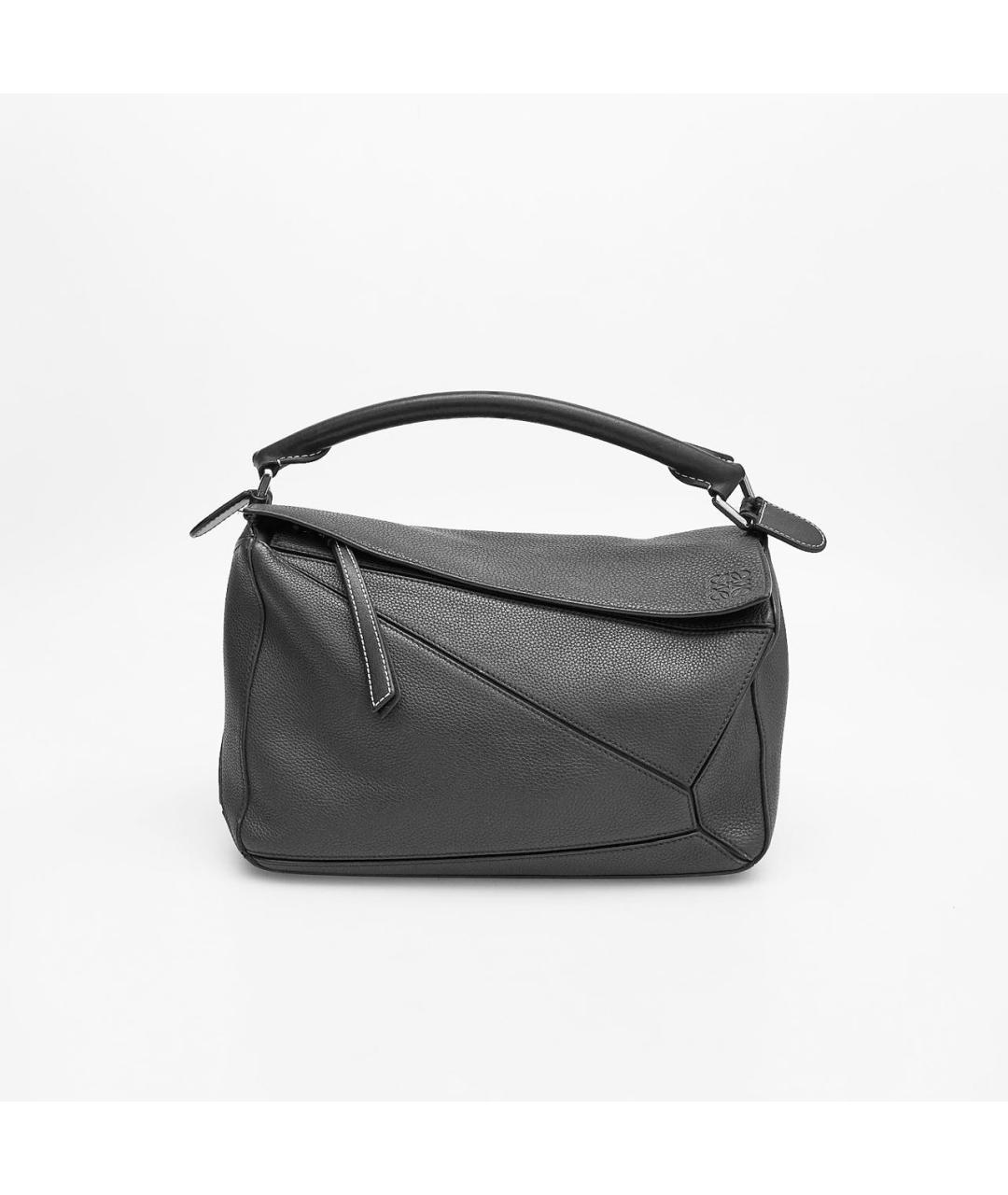 LOEWE Серая кожаная сумка тоут, фото 9