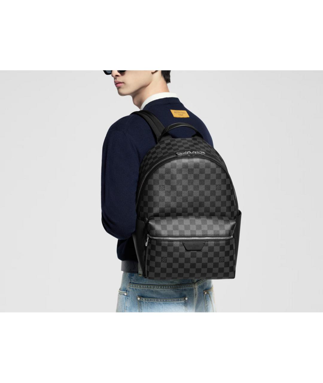 LOUIS VUITTON Черный кожаный рюкзак, фото 3