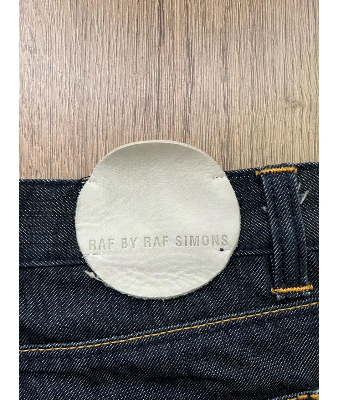RAF SIMONS Темно-синие хлопковые прямые джинсы, фото 5