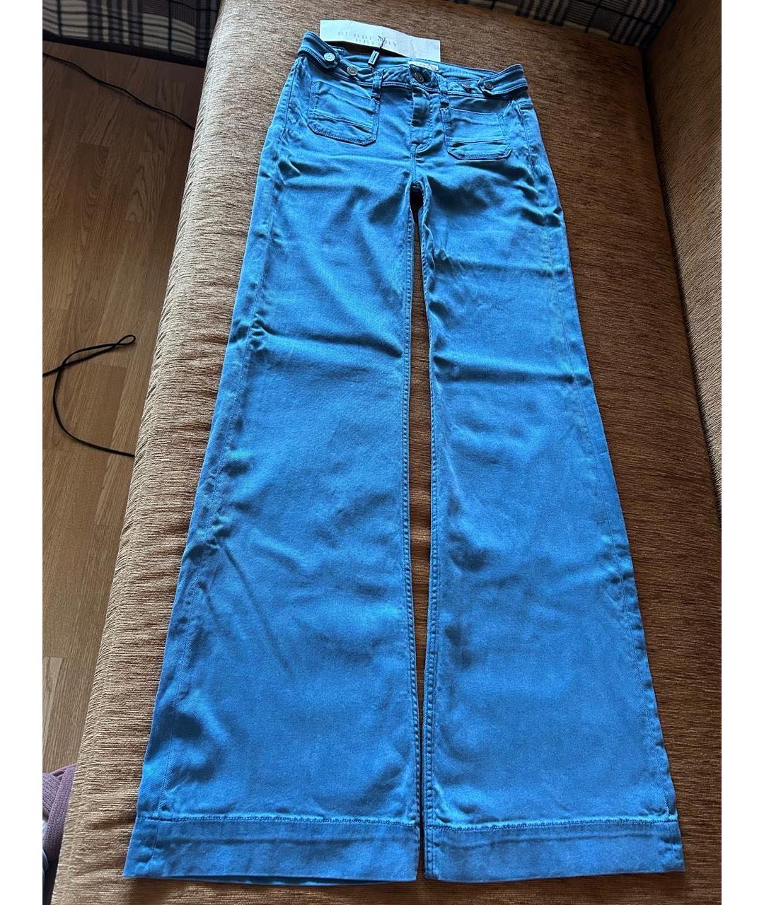 BURBERRY Синие хлопко-лиоцелловые прямые джинсы, фото 9