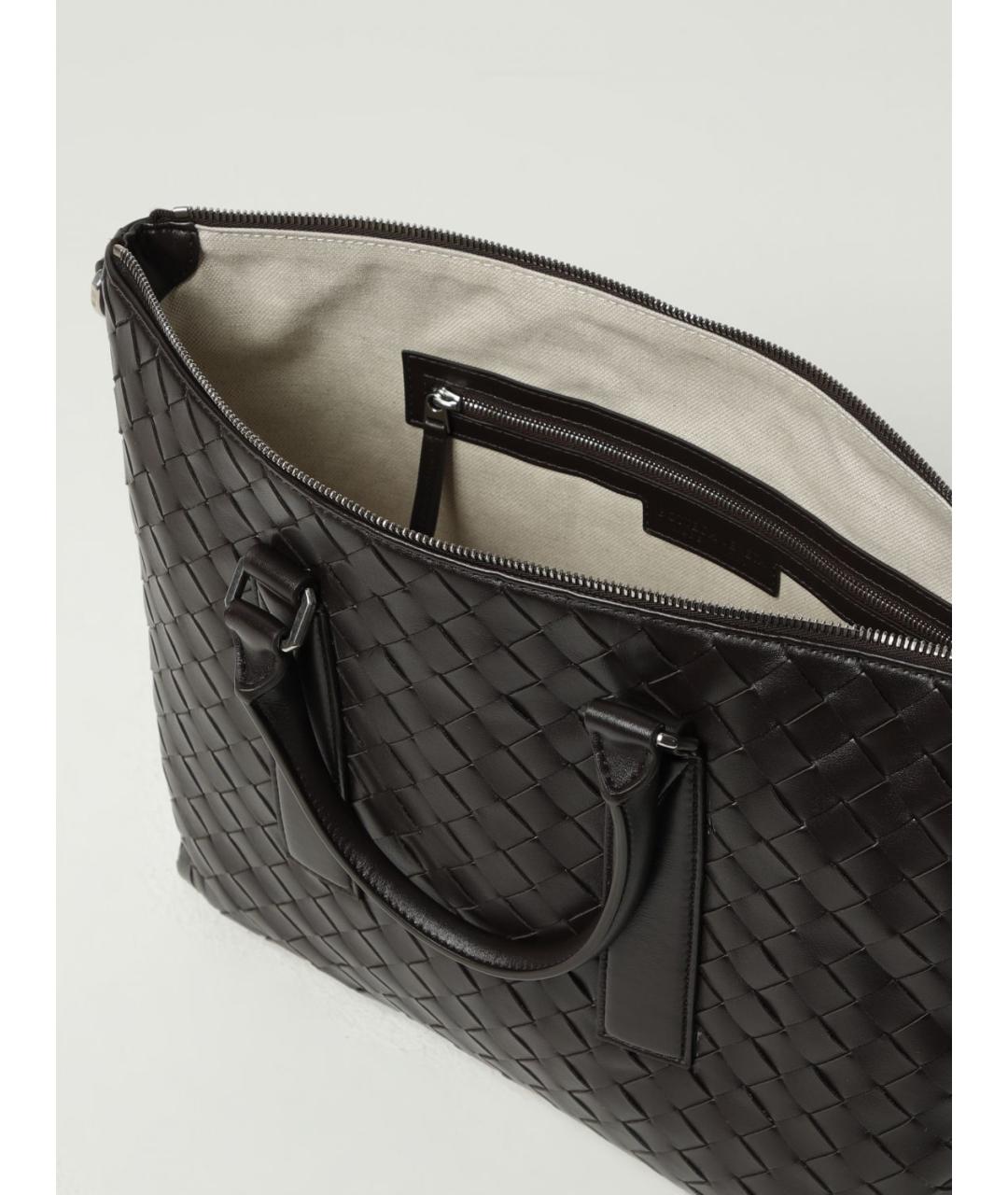 BOTTEGA VENETA Коричневая кожаная папка для документов, фото 5