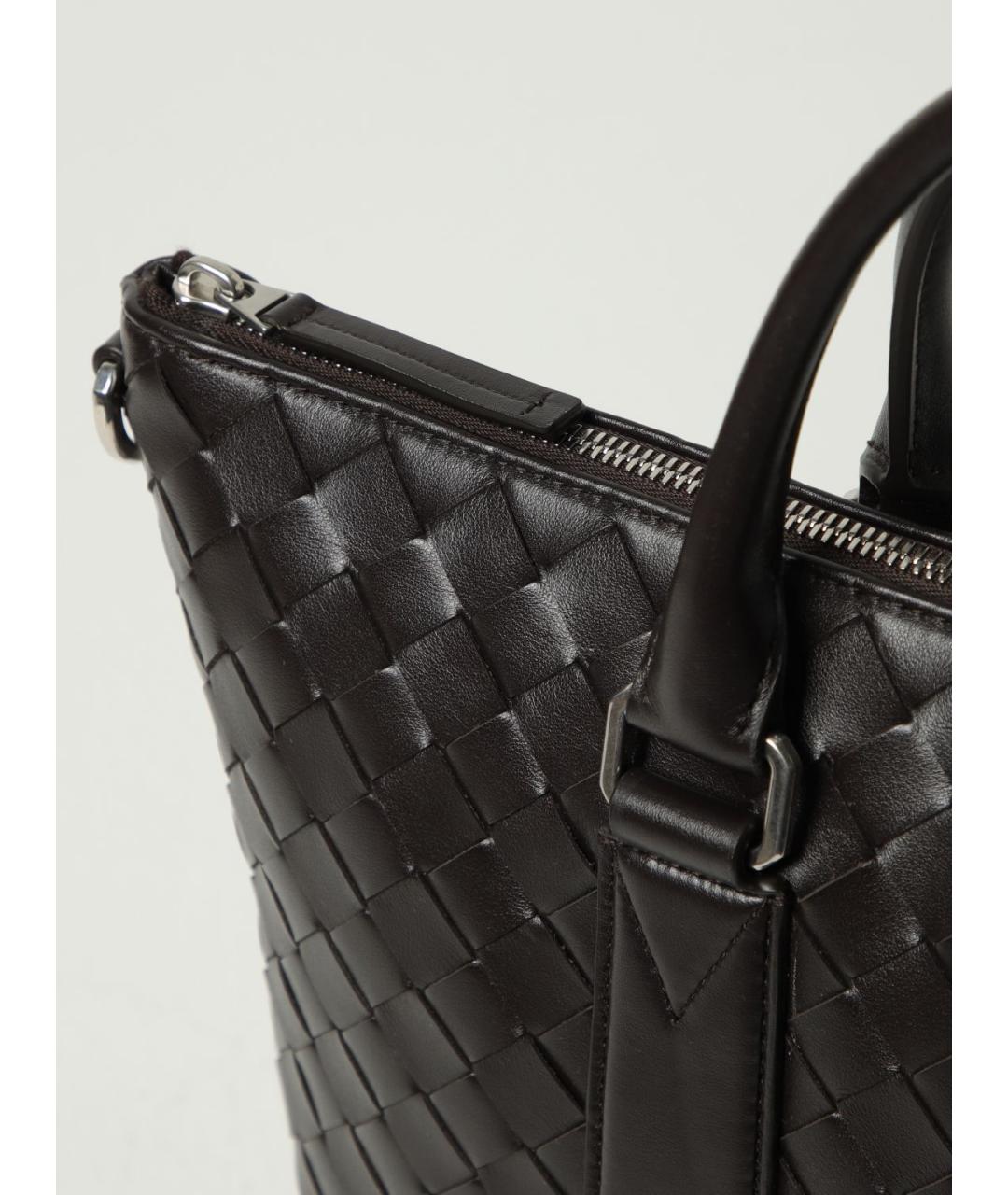 BOTTEGA VENETA Коричневая кожаная папка для документов, фото 4