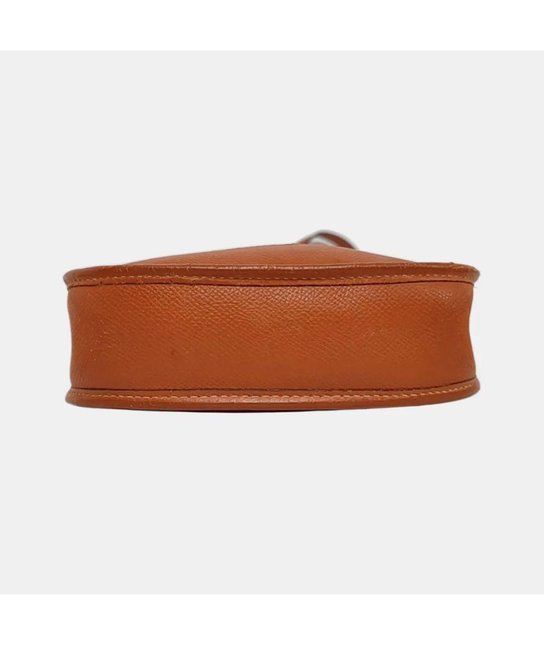 HERMES Коричневая кожаная сумка через плечо, фото 4