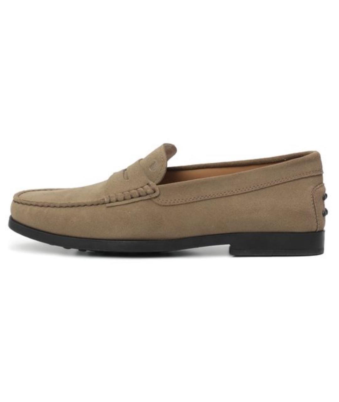 TOD'S Горчичные замшевые туфли, фото 9