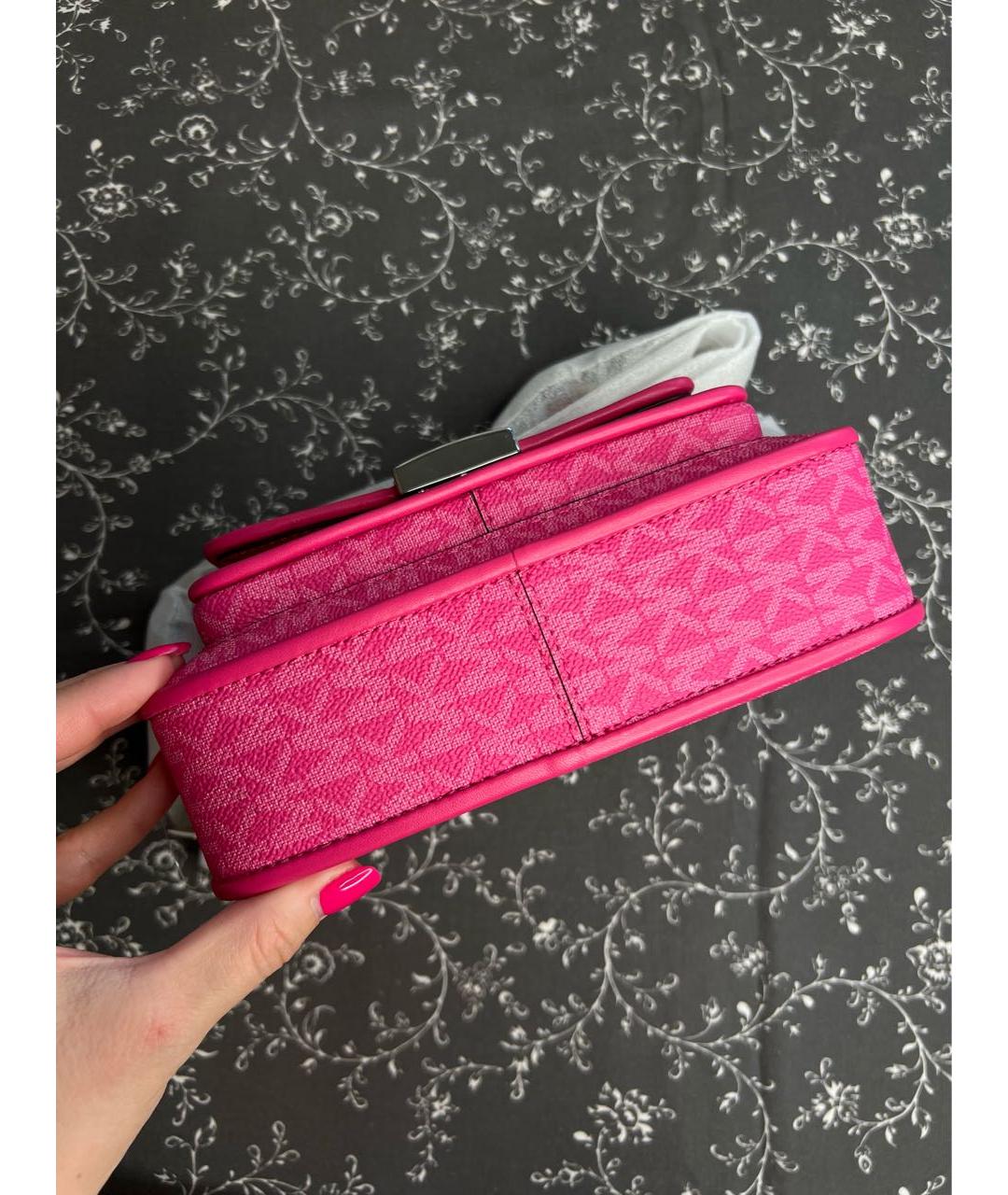 MICHAEL KORS Фуксия кожаная сумка через плечо, фото 6