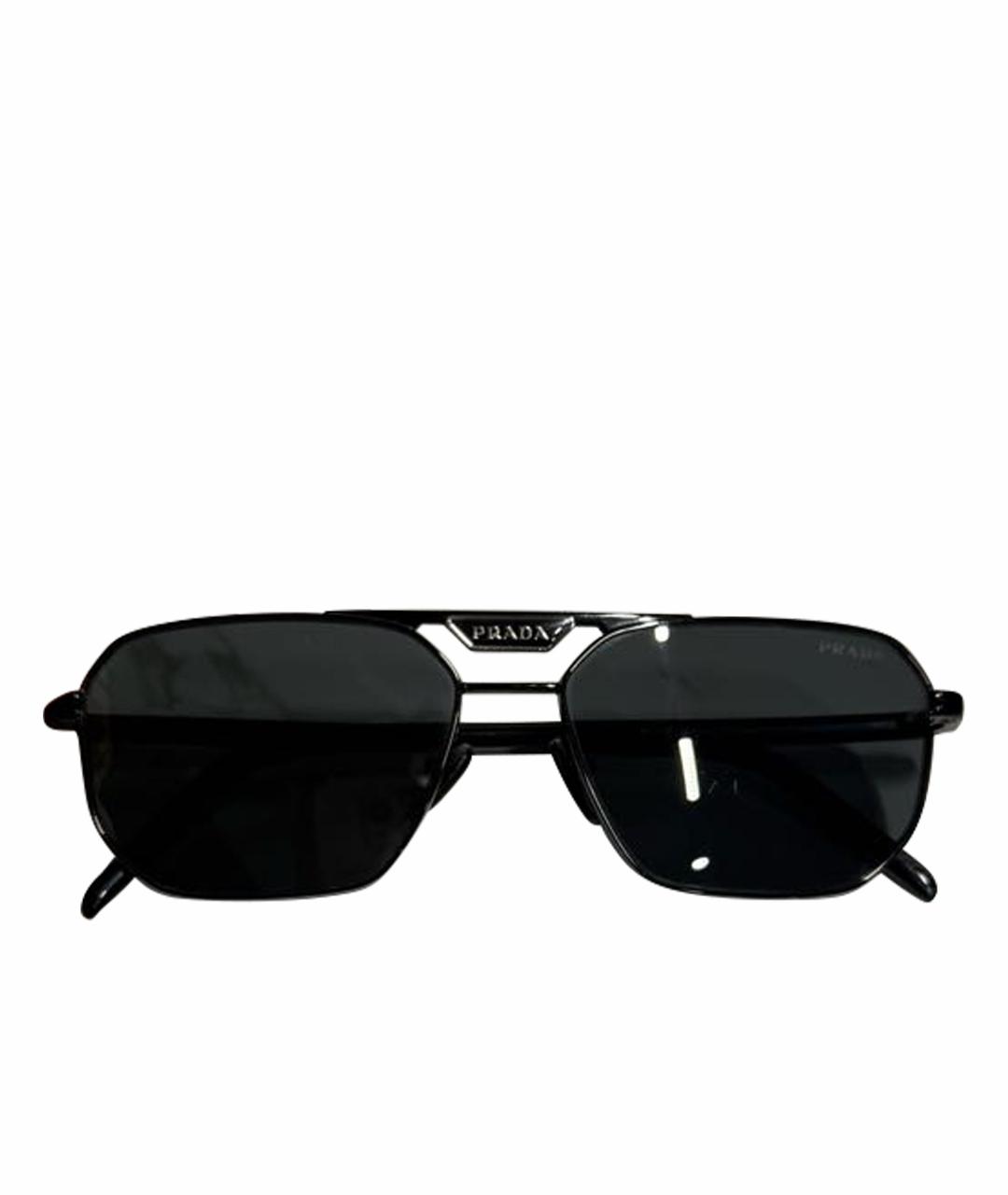 PRADA Черные металлические солнцезащитные очки, фото 1