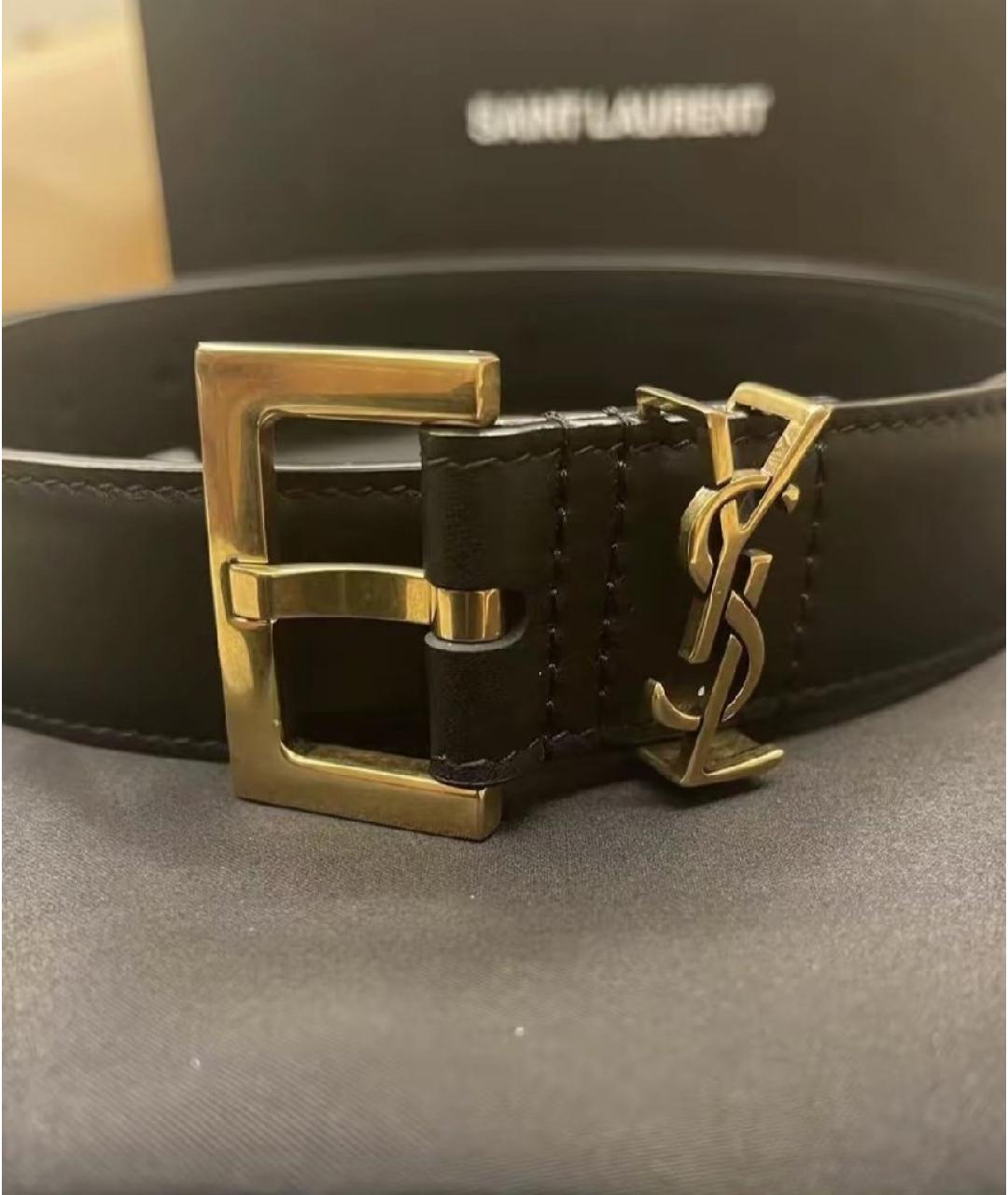 SAINT LAURENT Черный ремень, фото 5