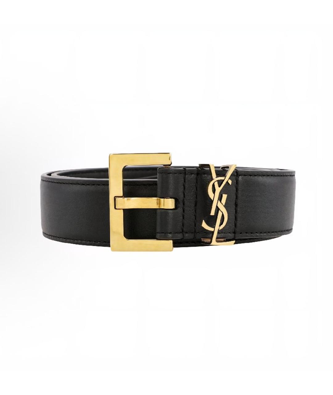 SAINT LAURENT Черный ремень, фото 2