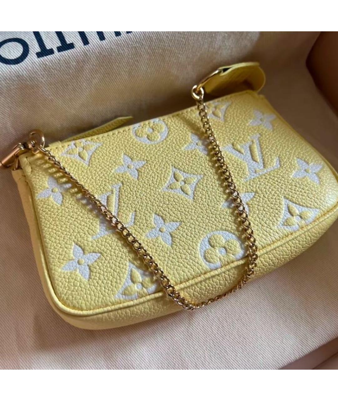 LOUIS VUITTON Желтая кожаная сумка через плечо, фото 5