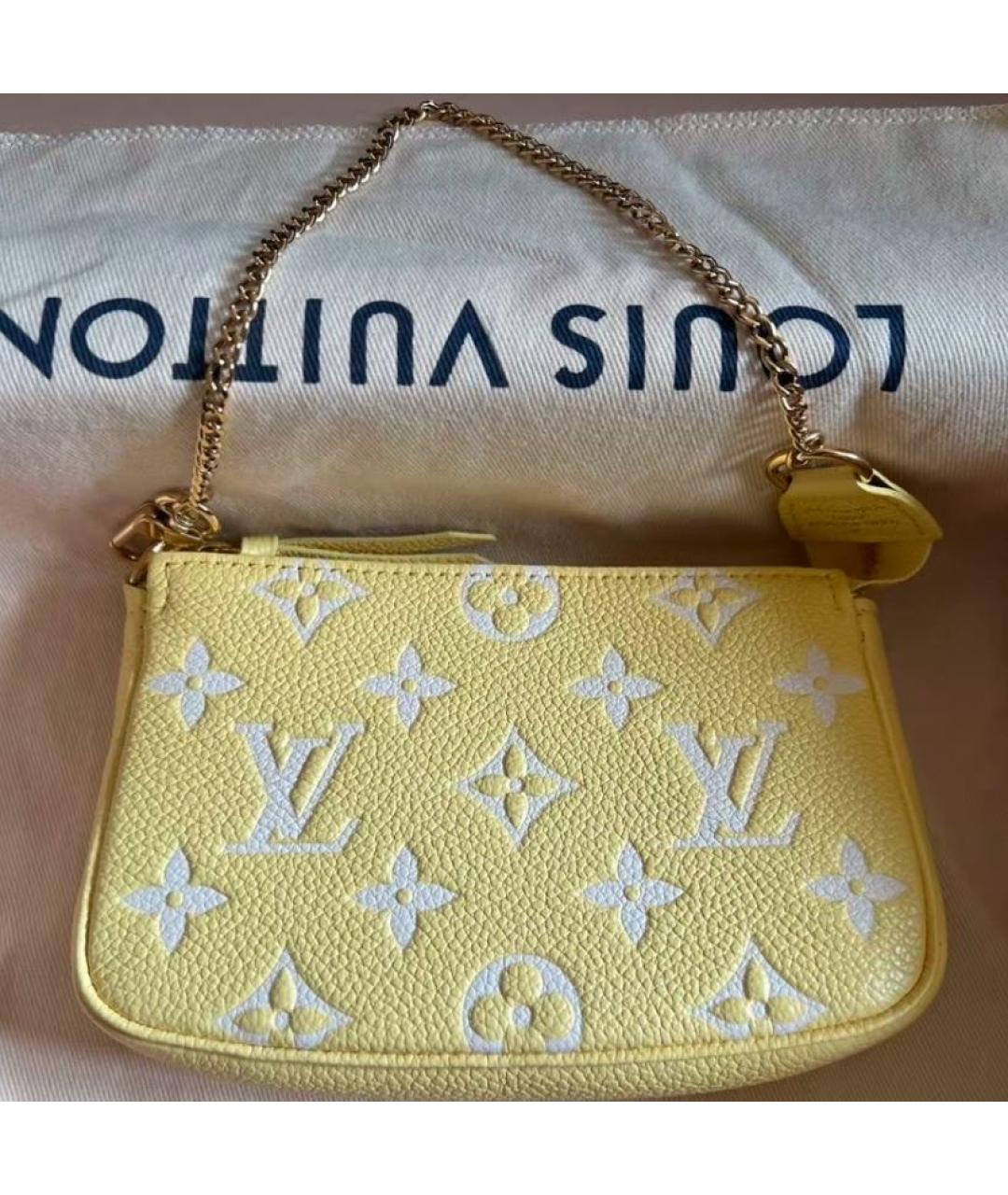 LOUIS VUITTON Желтая кожаная сумка через плечо, фото 6