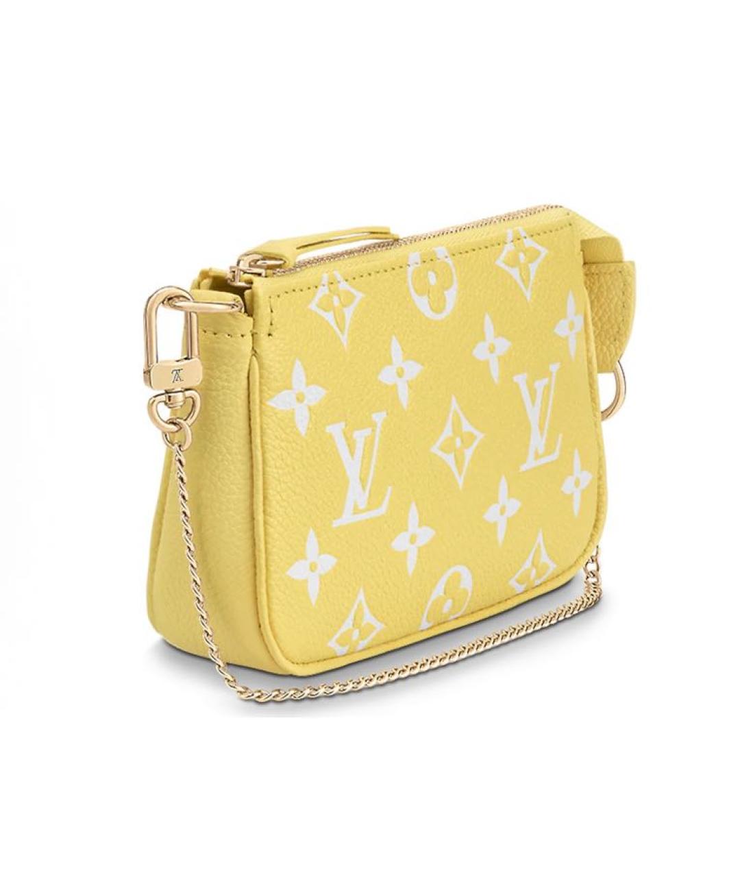LOUIS VUITTON Желтая кожаная сумка через плечо, фото 2
