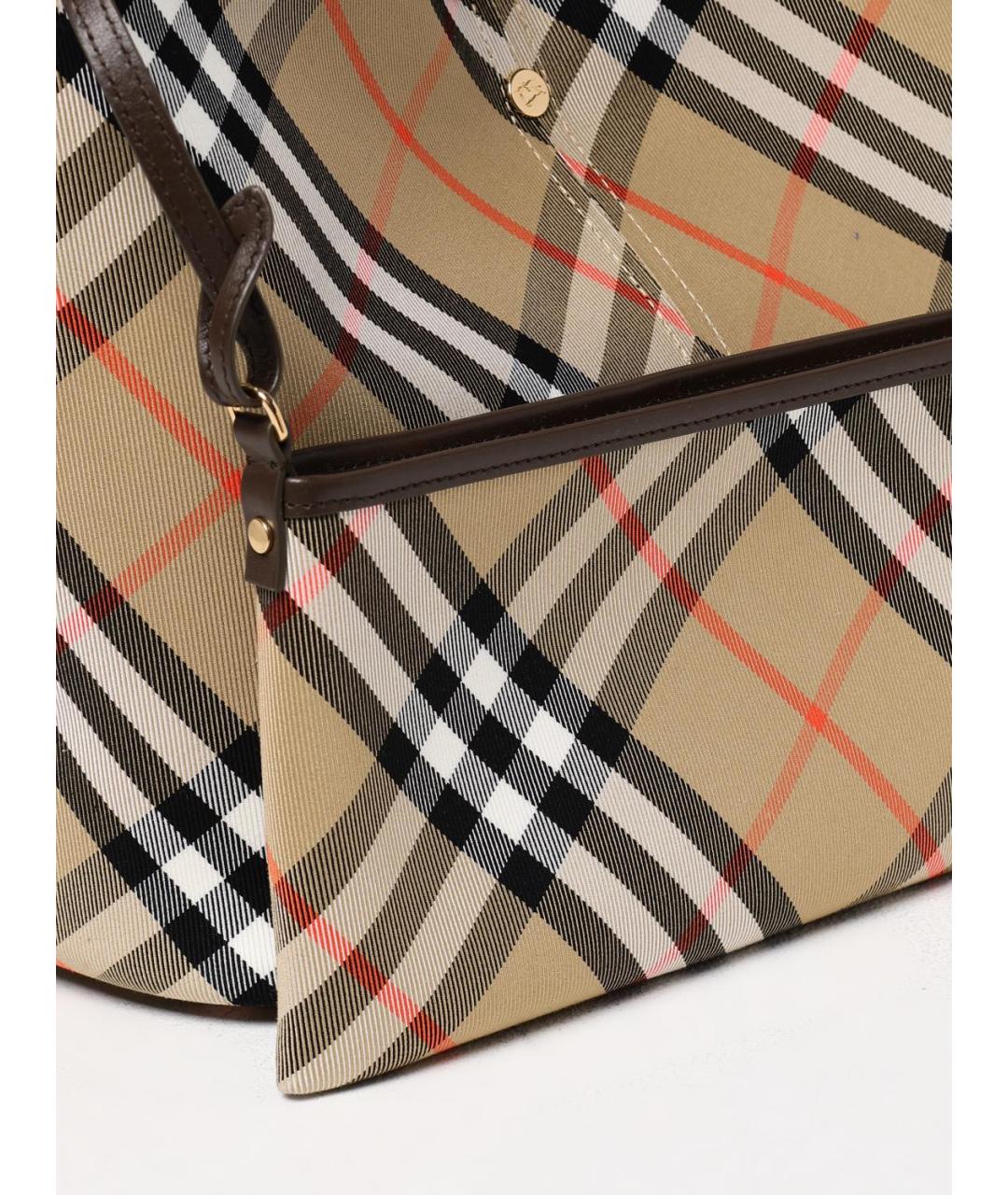BURBERRY Бежевая тканевая сумка тоут, фото 4