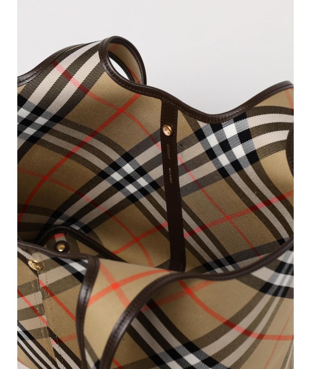 BURBERRY Бежевая тканевая сумка тоут, фото 5