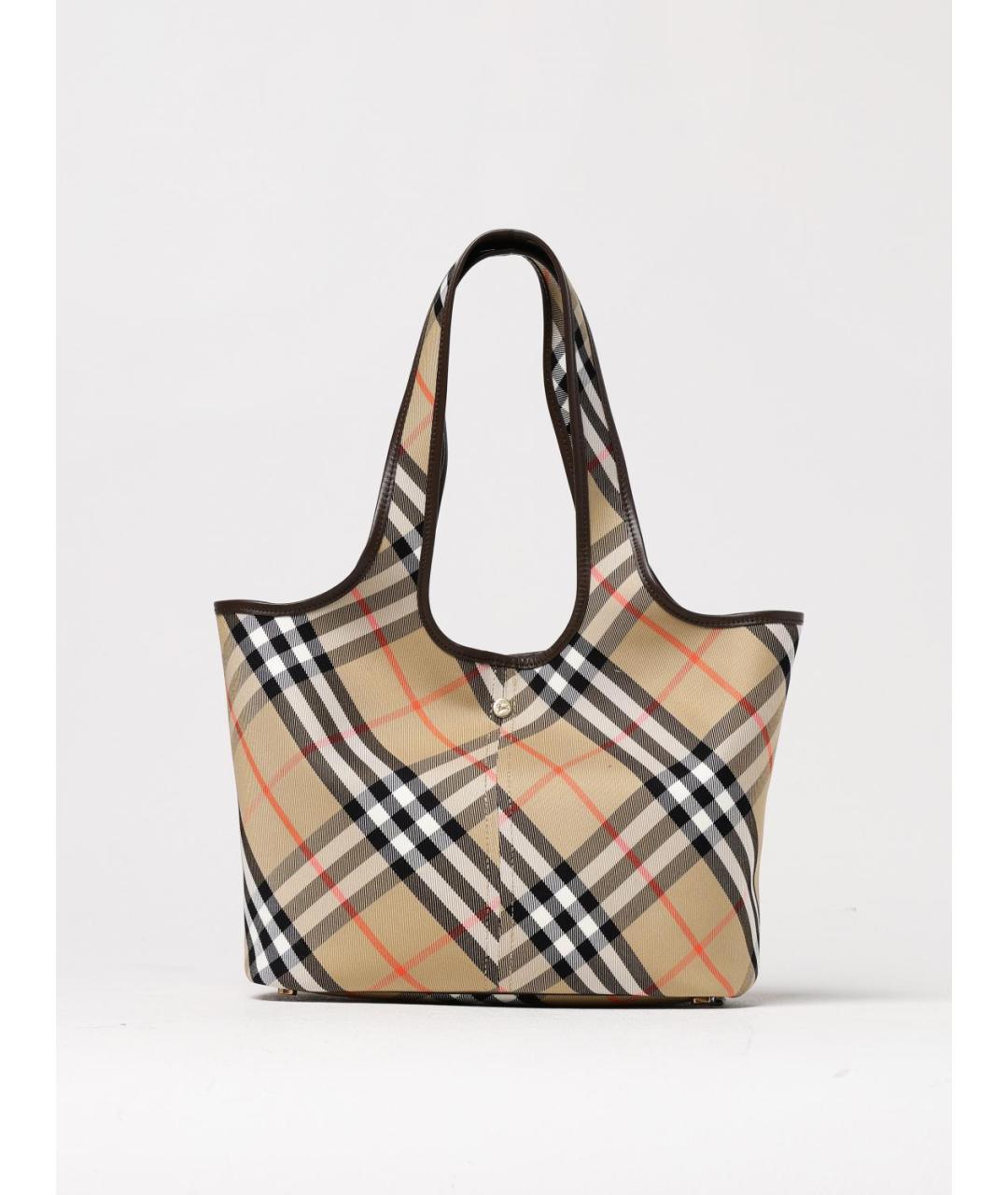 BURBERRY Бежевая тканевая сумка тоут, фото 6