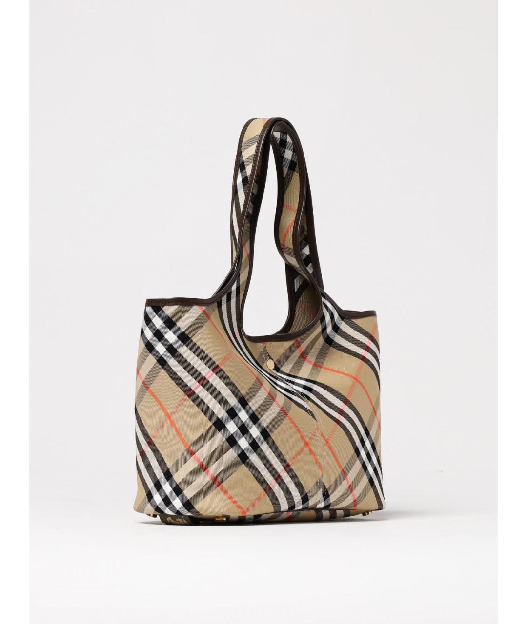 BURBERRY Бежевая тканевая сумка тоут, фото 3