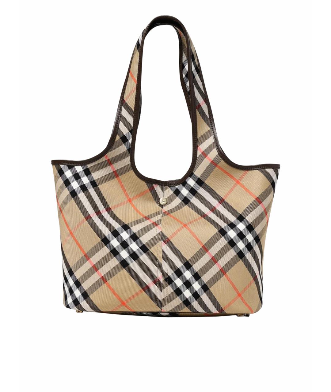 BURBERRY Бежевая тканевая сумка тоут, фото 1