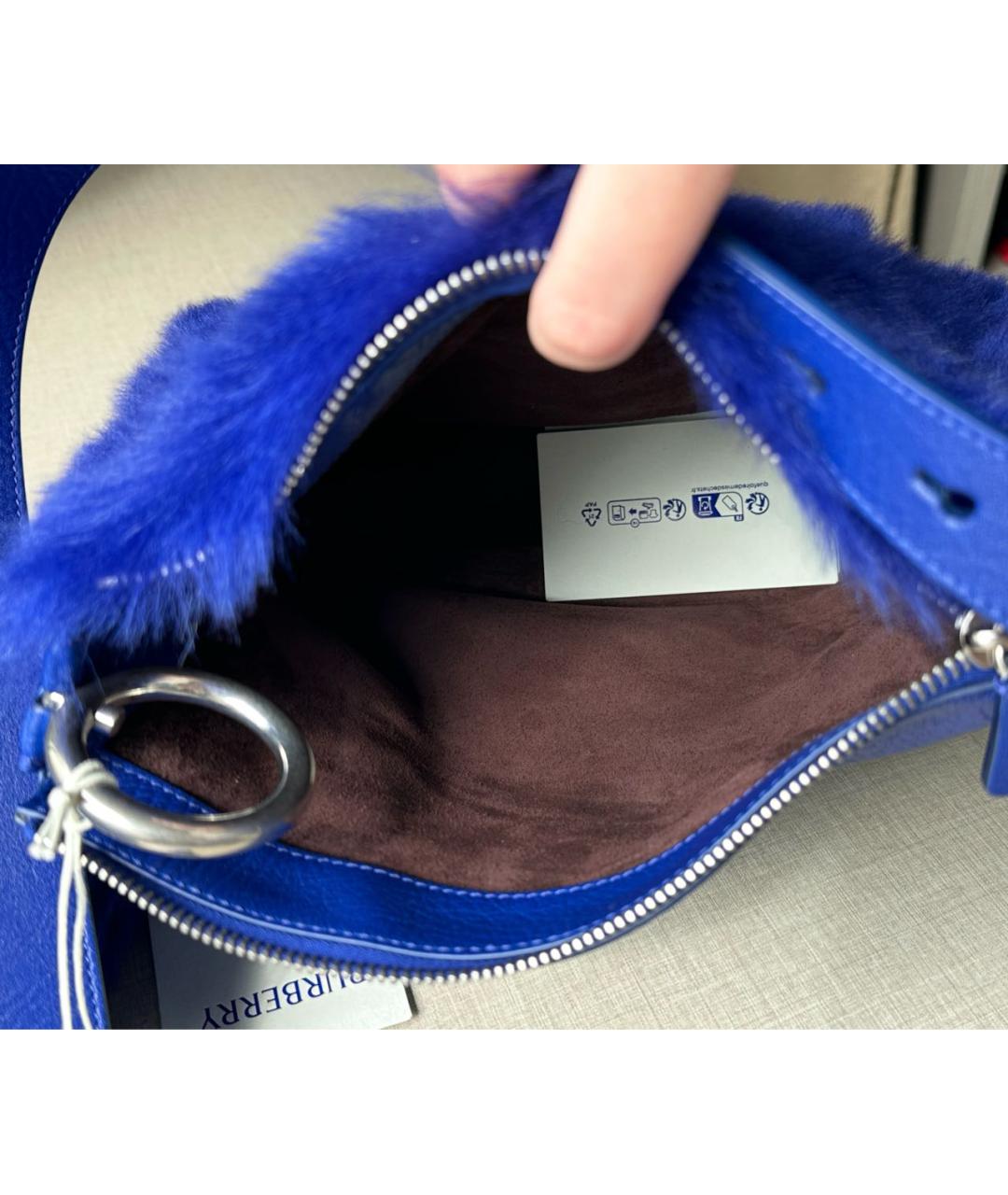 BURBERRY Синяя кожаная сумка через плечо, фото 7