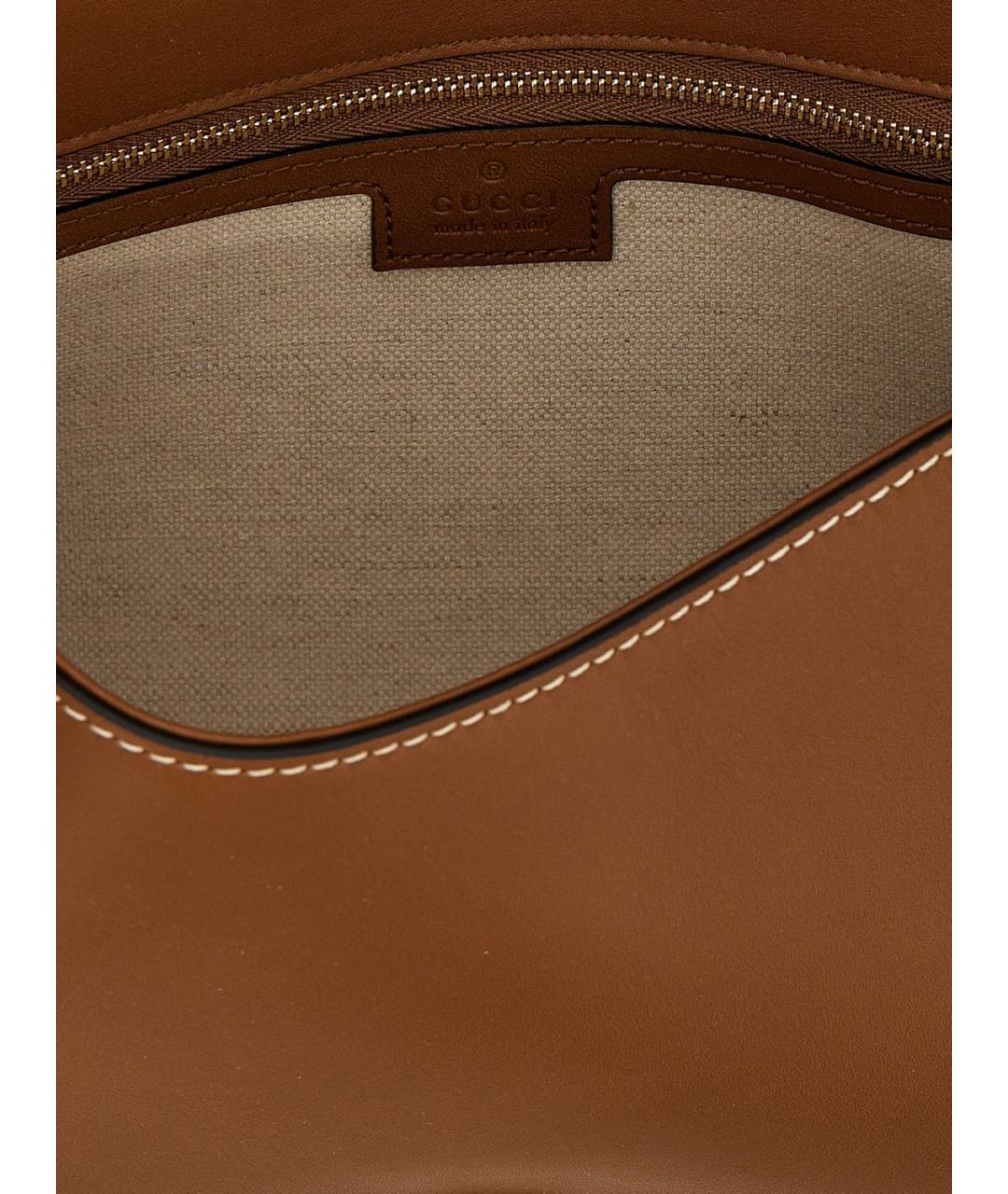GUCCI Коричневая кожаная сумка с короткими ручками, фото 4