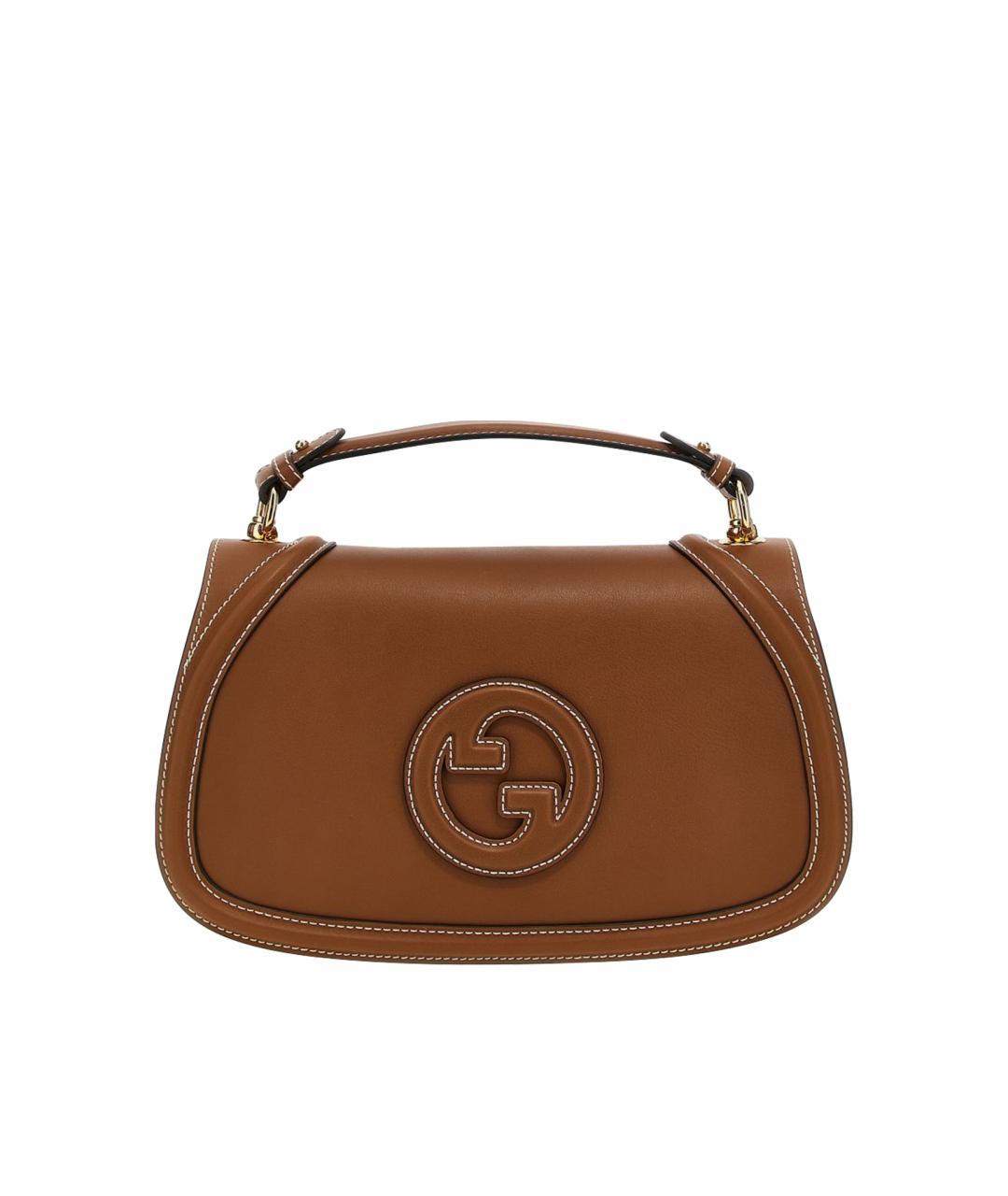 GUCCI Коричневая кожаная сумка с короткими ручками, фото 1