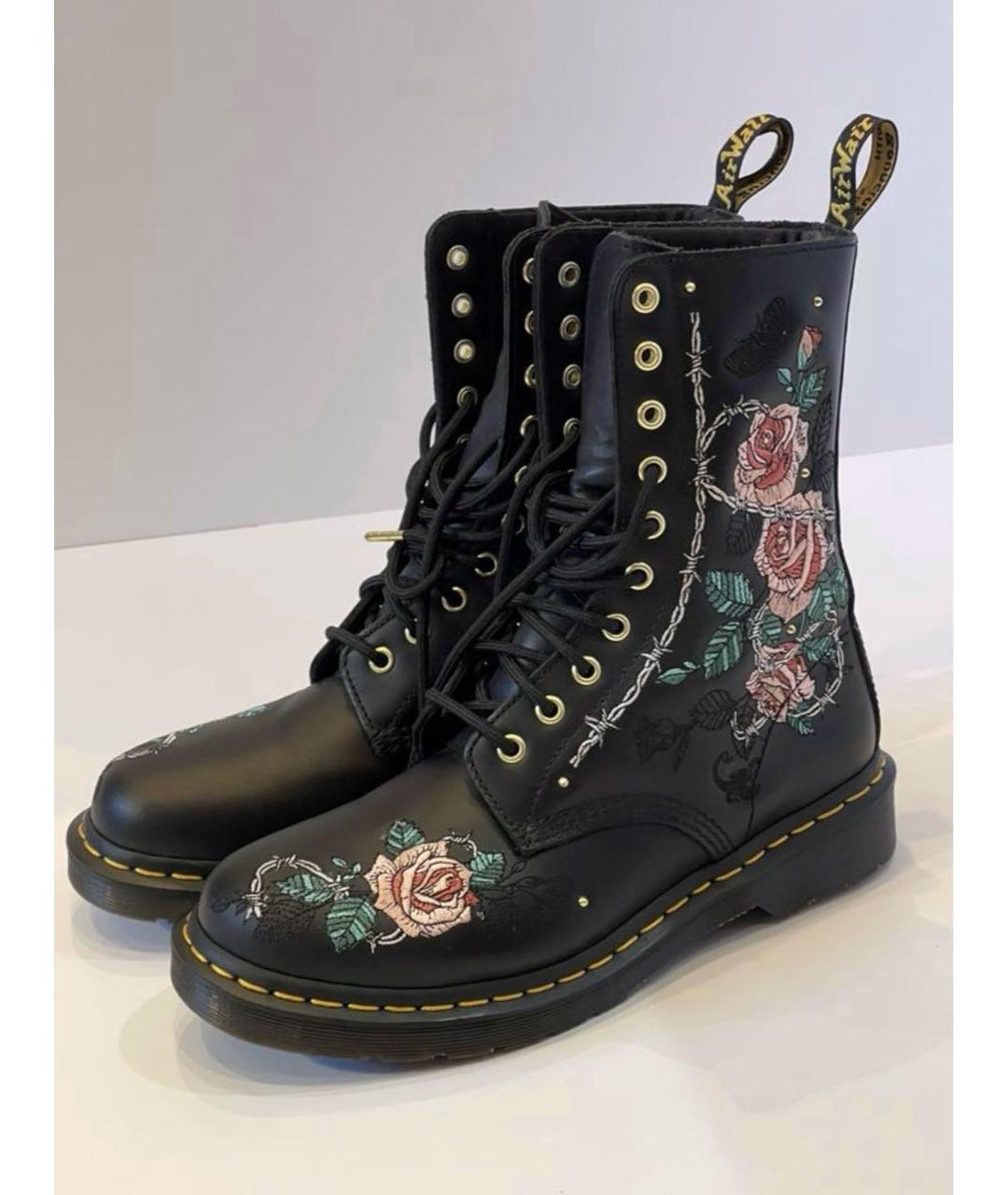 DR. MARTENS Черные кожаные ботинки, фото 2