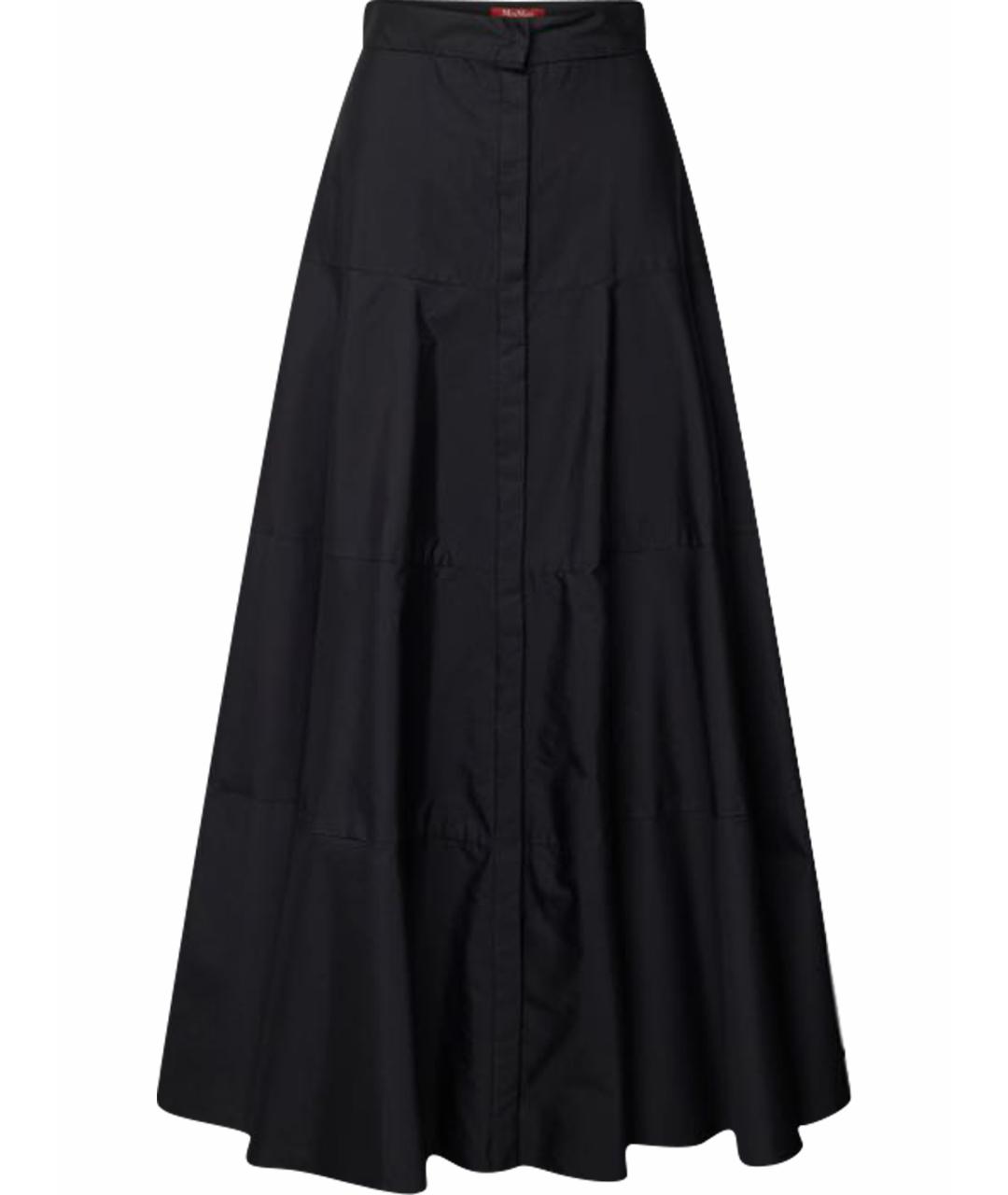 MAX MARA STUDIO Черная хлопковая юбка макси, фото 1