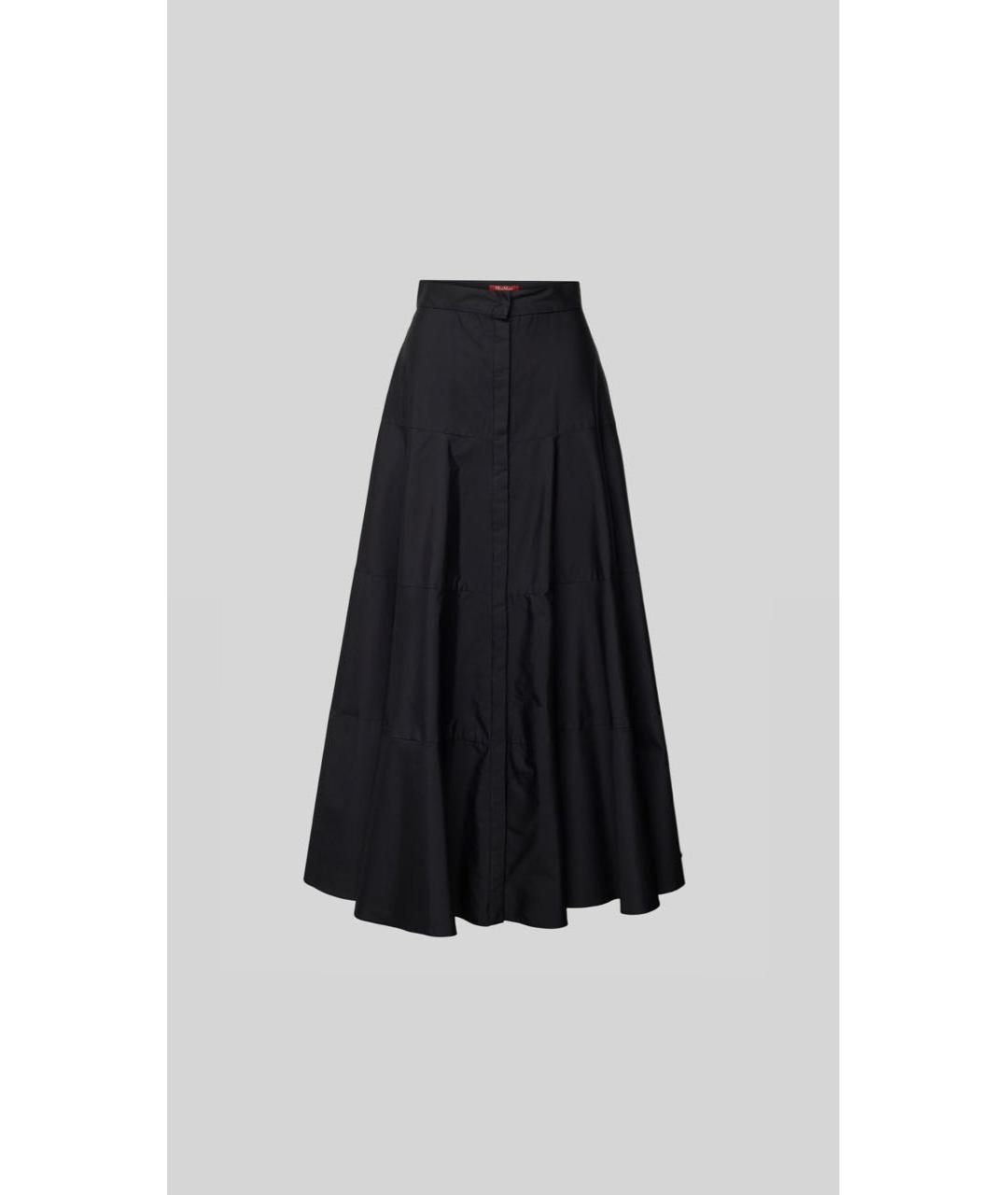 MAX MARA STUDIO Черная хлопковая юбка макси, фото 4