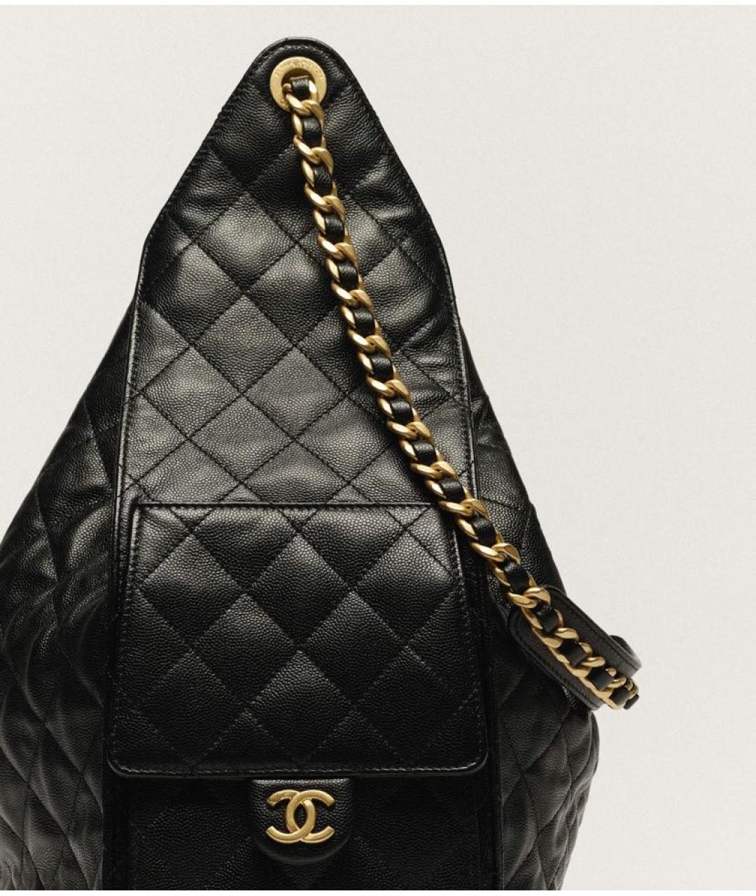 CHANEL Черная кожаная сумка тоут, фото 5