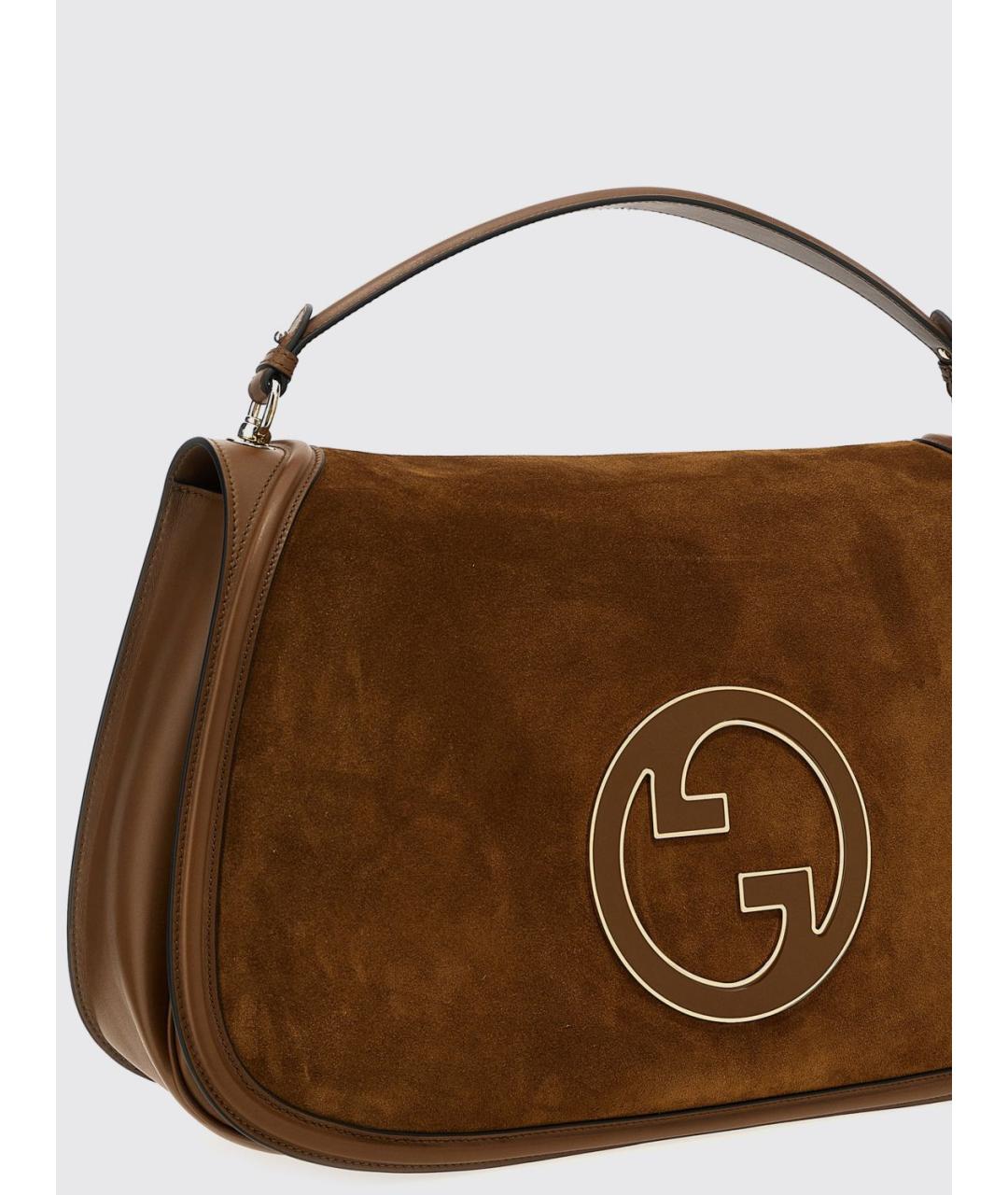 GUCCI Коричневая кожаная сумка с короткими ручками, фото 3