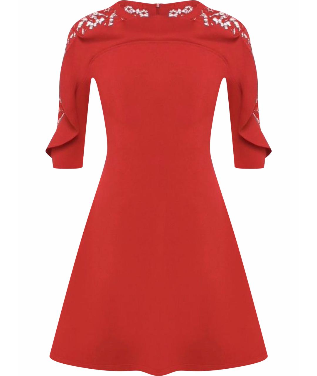 VALENTINO Красное вискозное коктейльное платье, фото 1