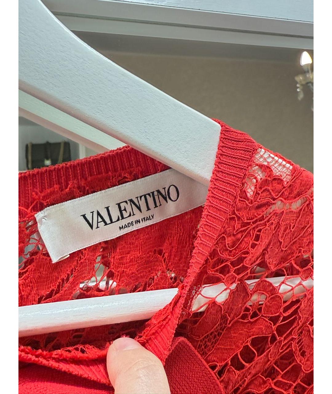 VALENTINO Красное вискозное коктейльное платье, фото 4