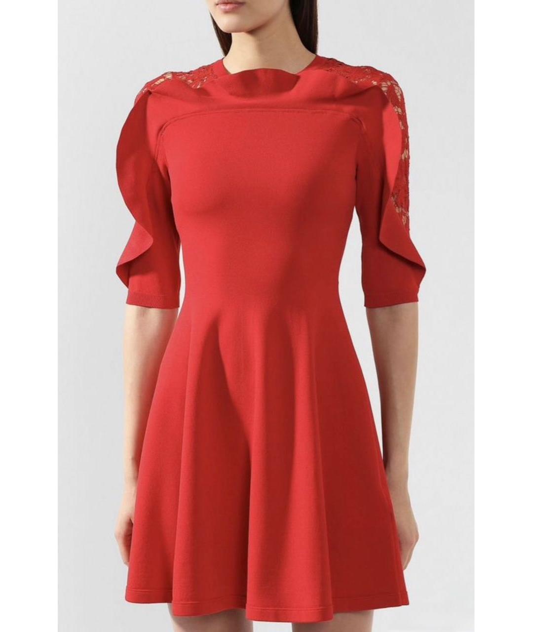 VALENTINO Красное вискозное коктейльное платье, фото 2