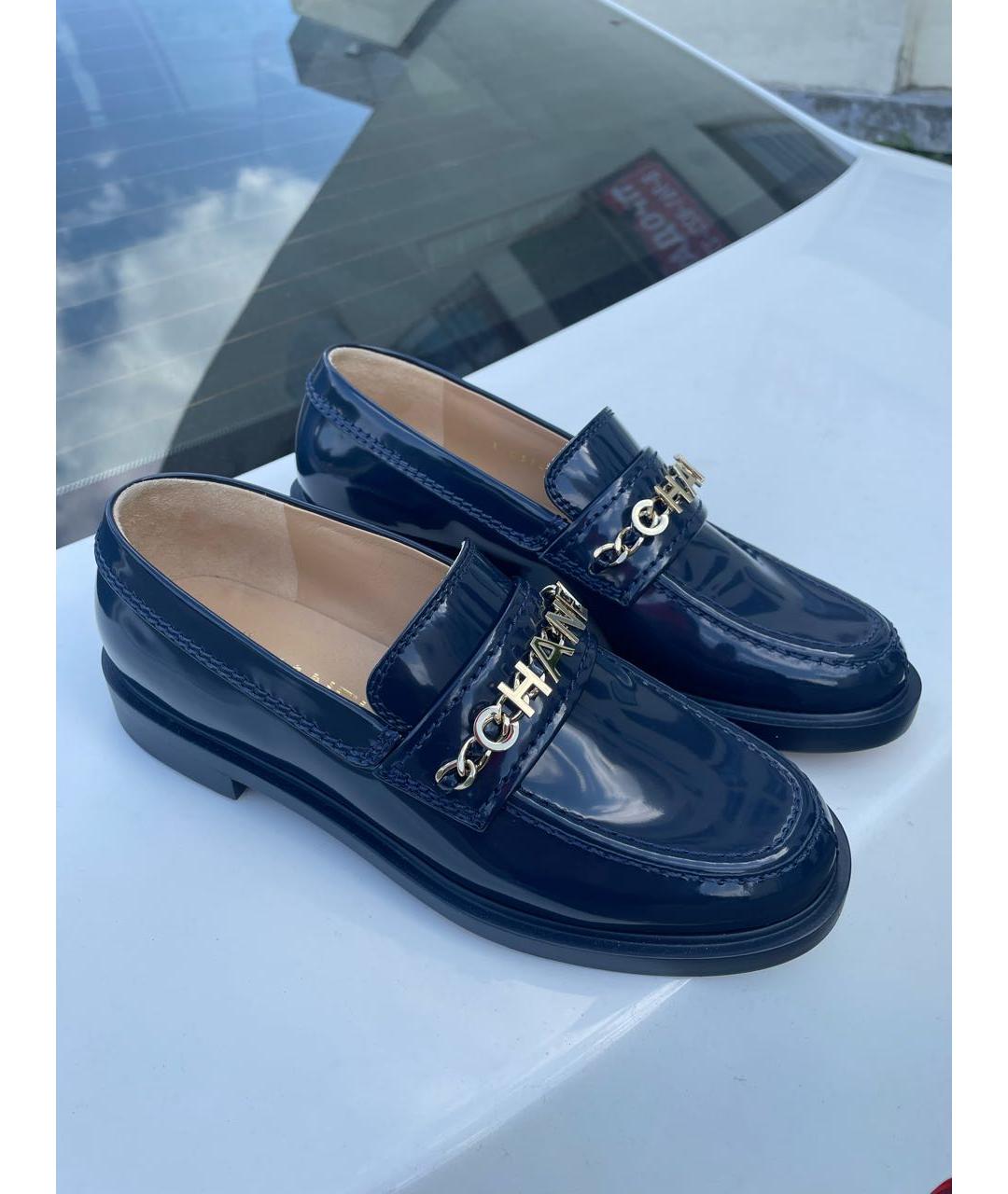 CHANEL Синие брогги и оксфорды из лакированной кожи, фото 9