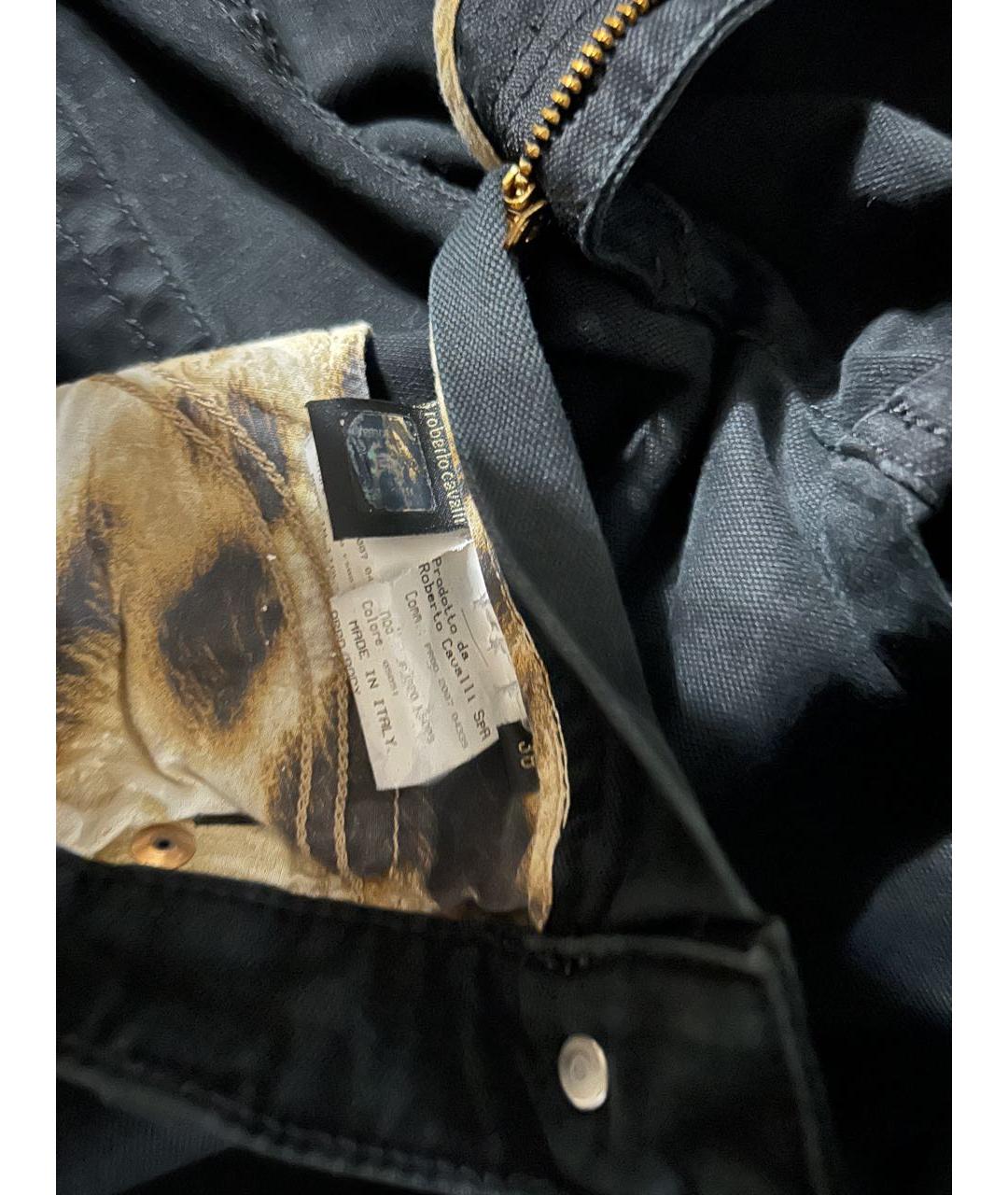 ROBERTO CAVALLI Черные хлопковые джинсы клеш, фото 4