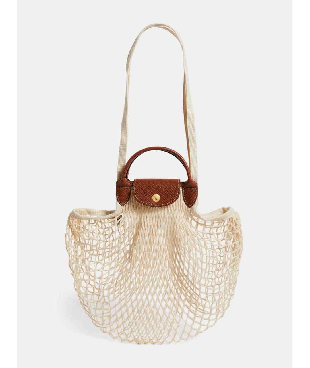 LONGCHAMP Бежевая хлопковая пляжная сумка, фото 9
