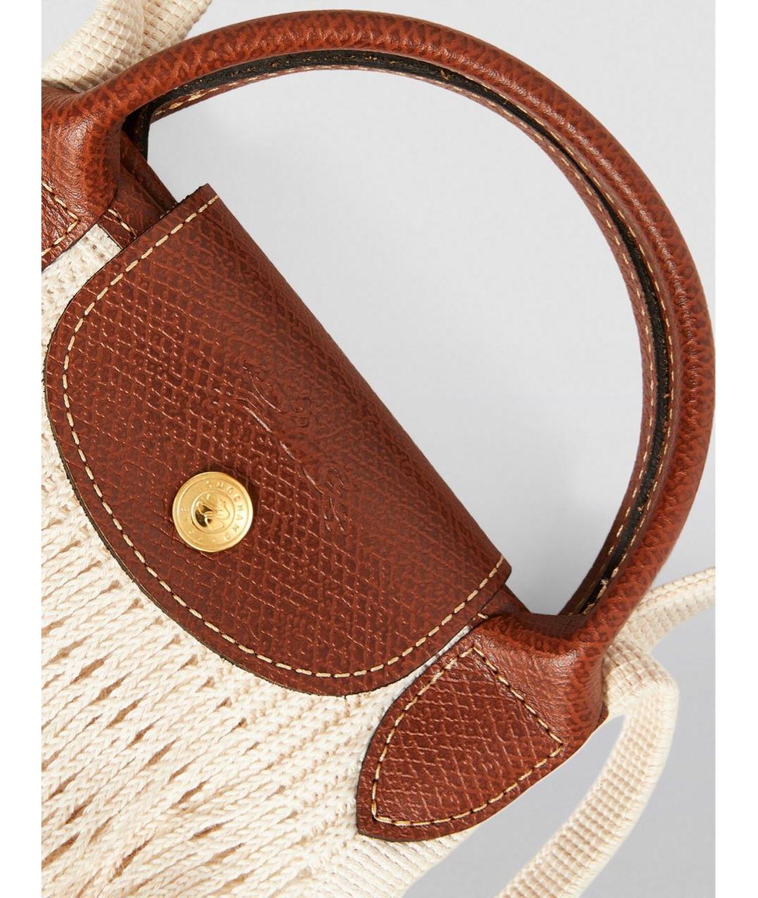 LONGCHAMP Бежевая хлопковая пляжная сумка, фото 5
