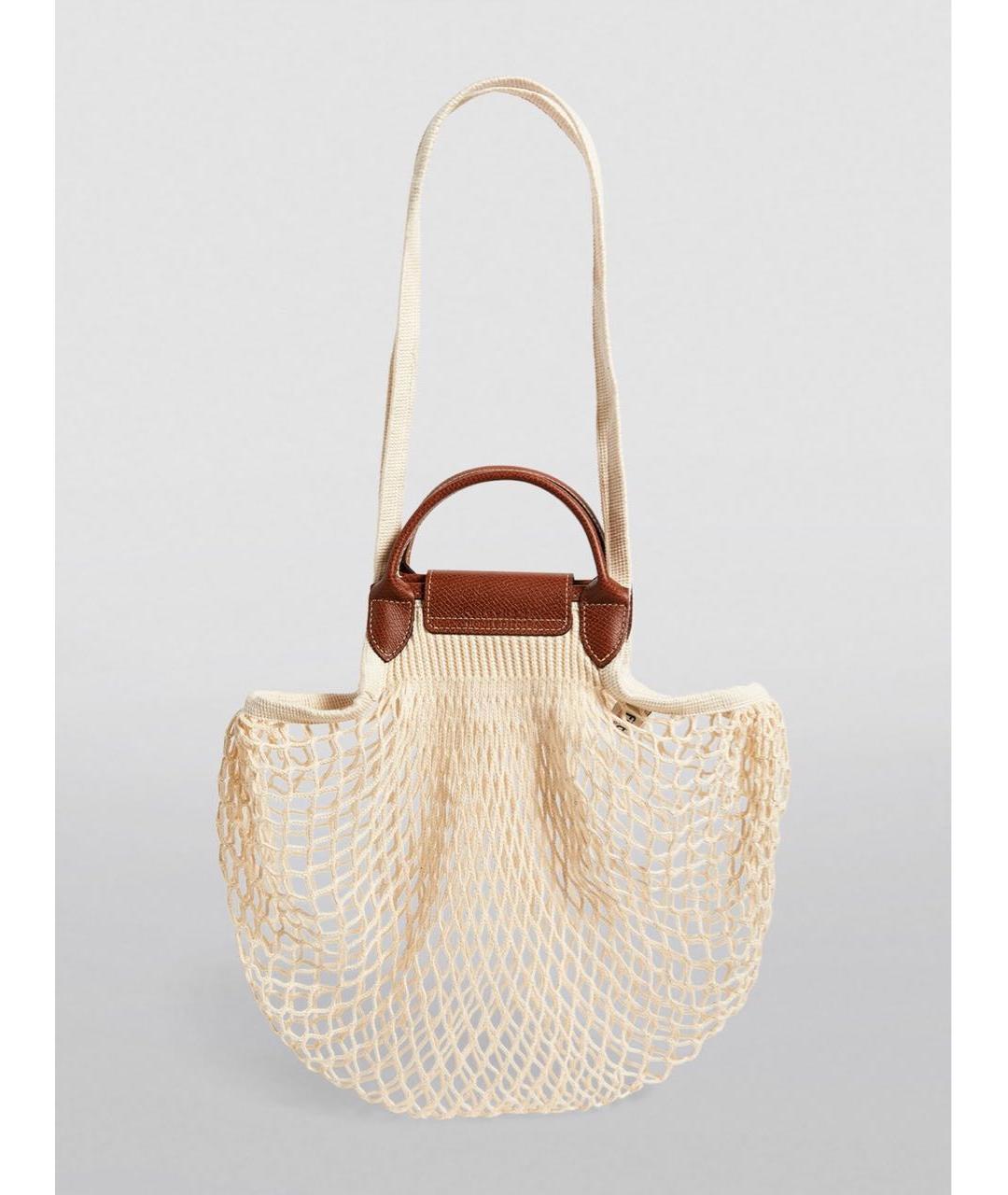 LONGCHAMP Бежевая хлопковая пляжная сумка, фото 3