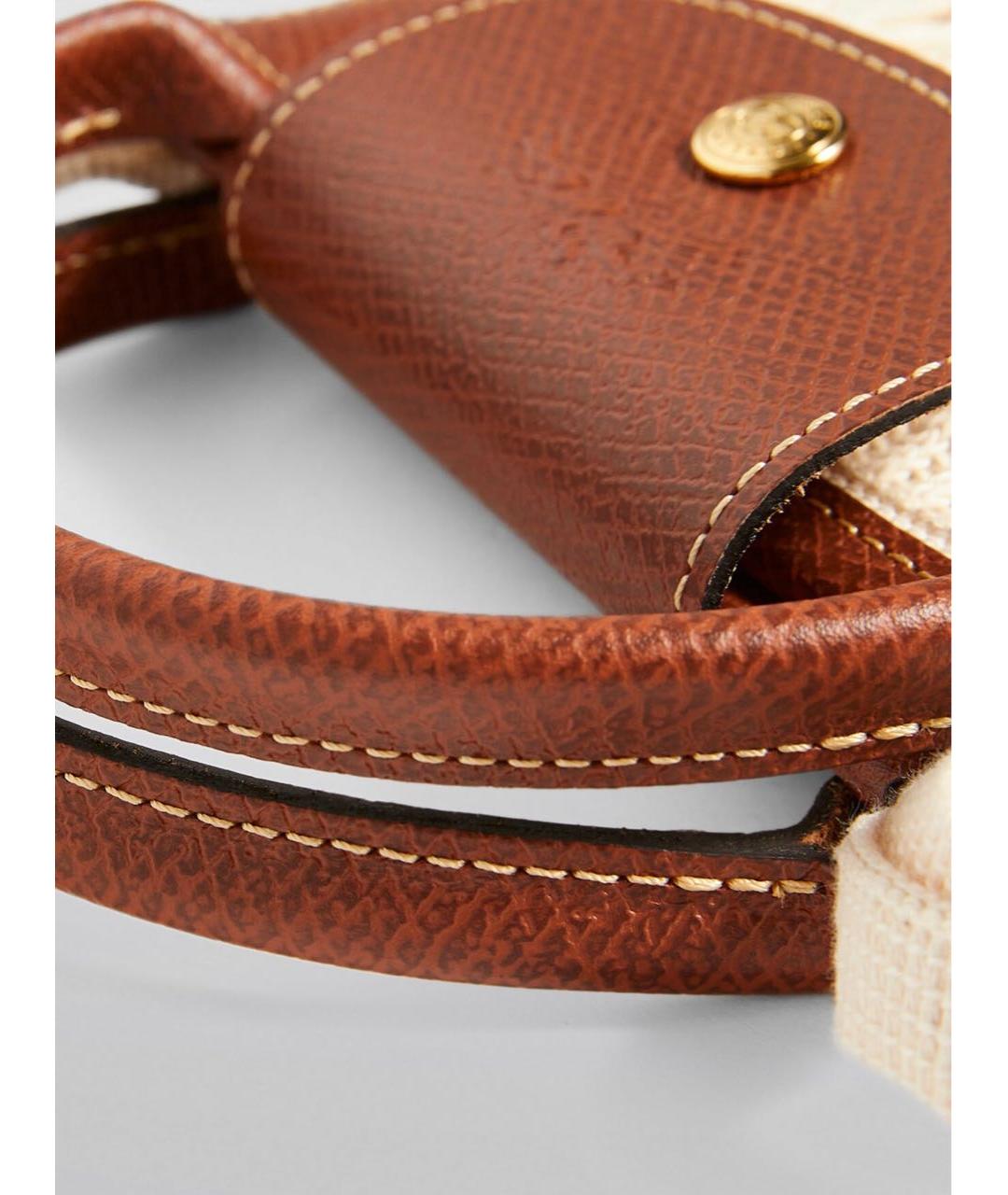 LONGCHAMP Бежевая хлопковая пляжная сумка, фото 6