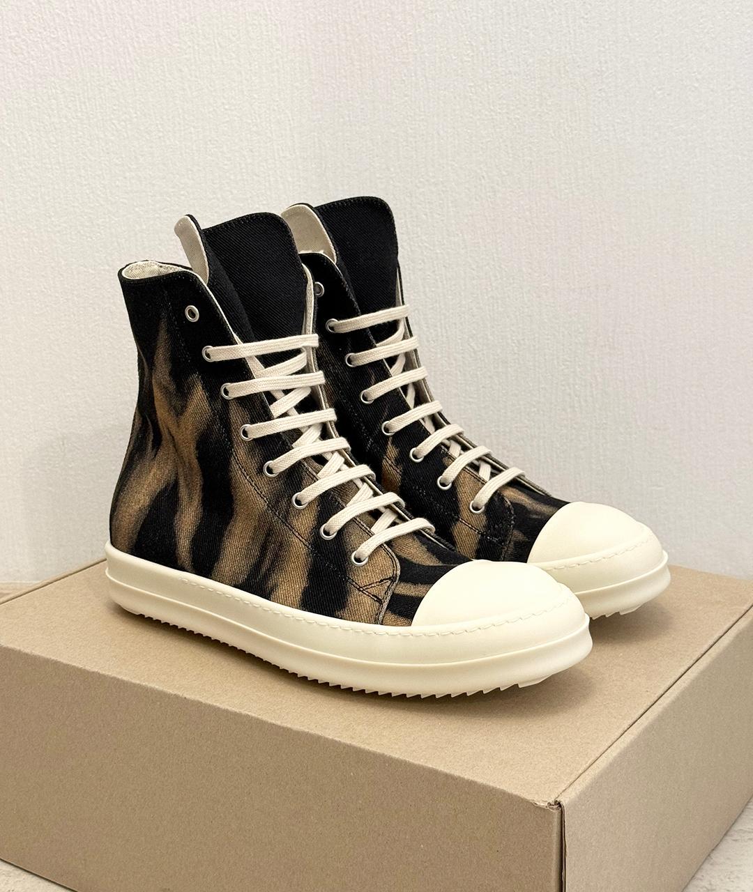 RICK OWENS Черные высокие кроссовки / кеды, фото 7