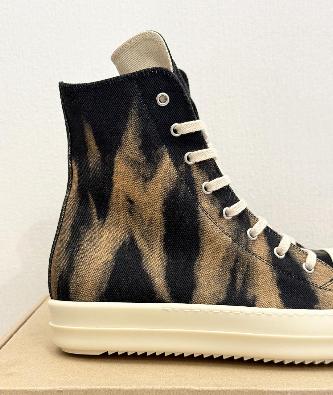 RICK OWENS Черные высокие кроссовки / кеды, фото 5