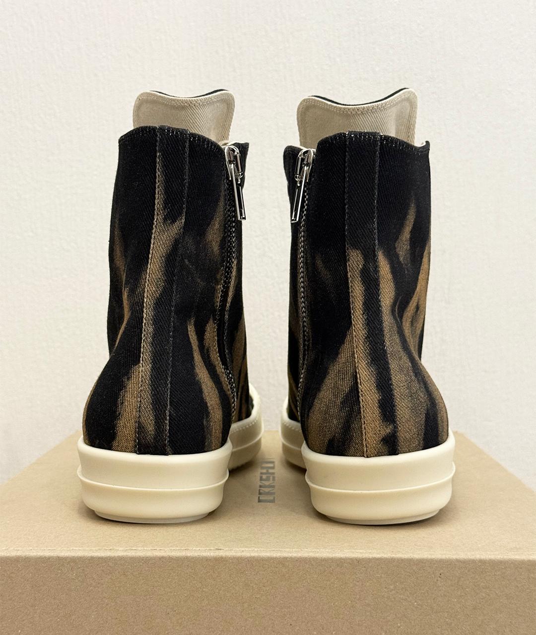 RICK OWENS Черные высокие кроссовки / кеды, фото 8
